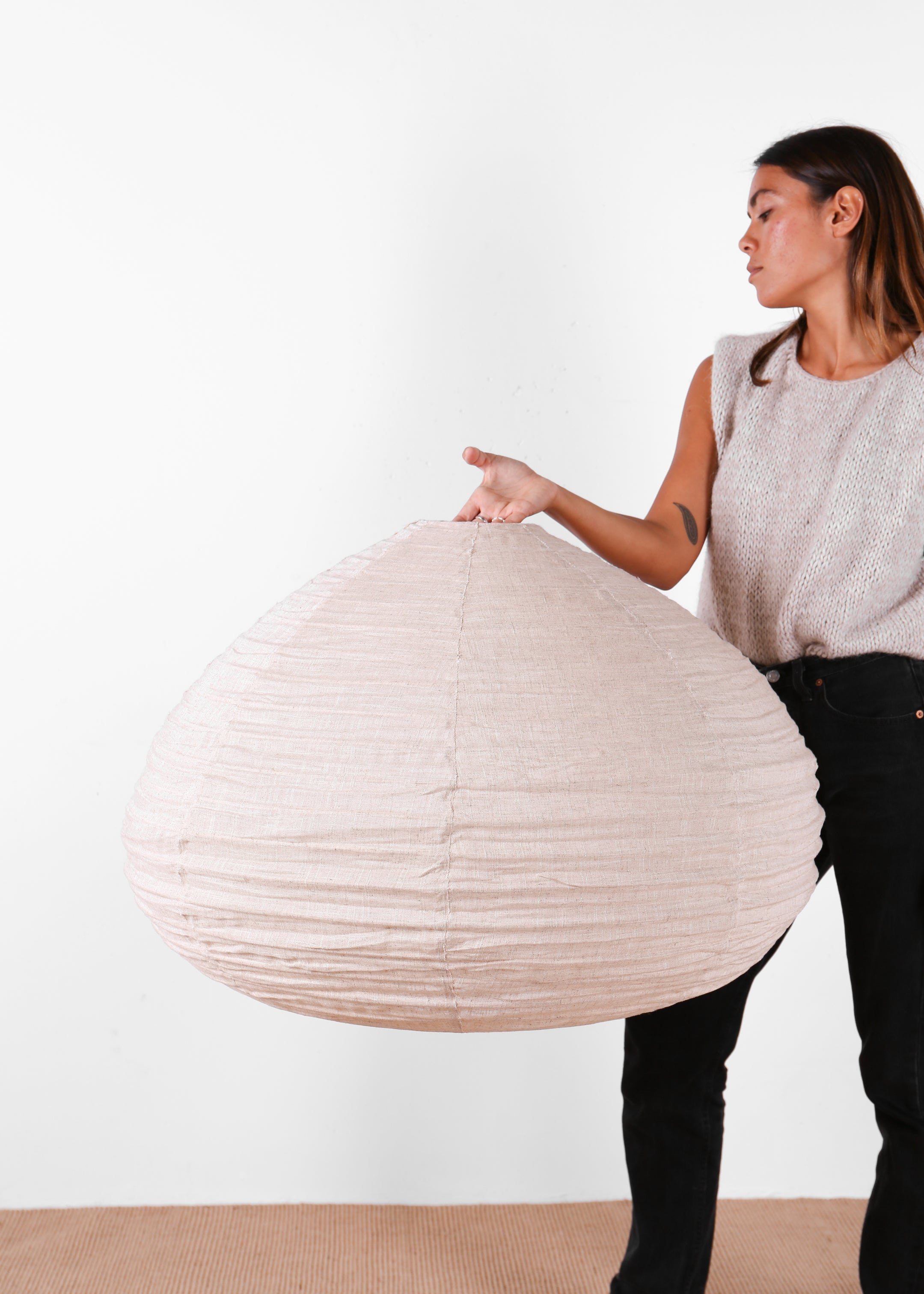 Cuba Linen Lantern / Natural