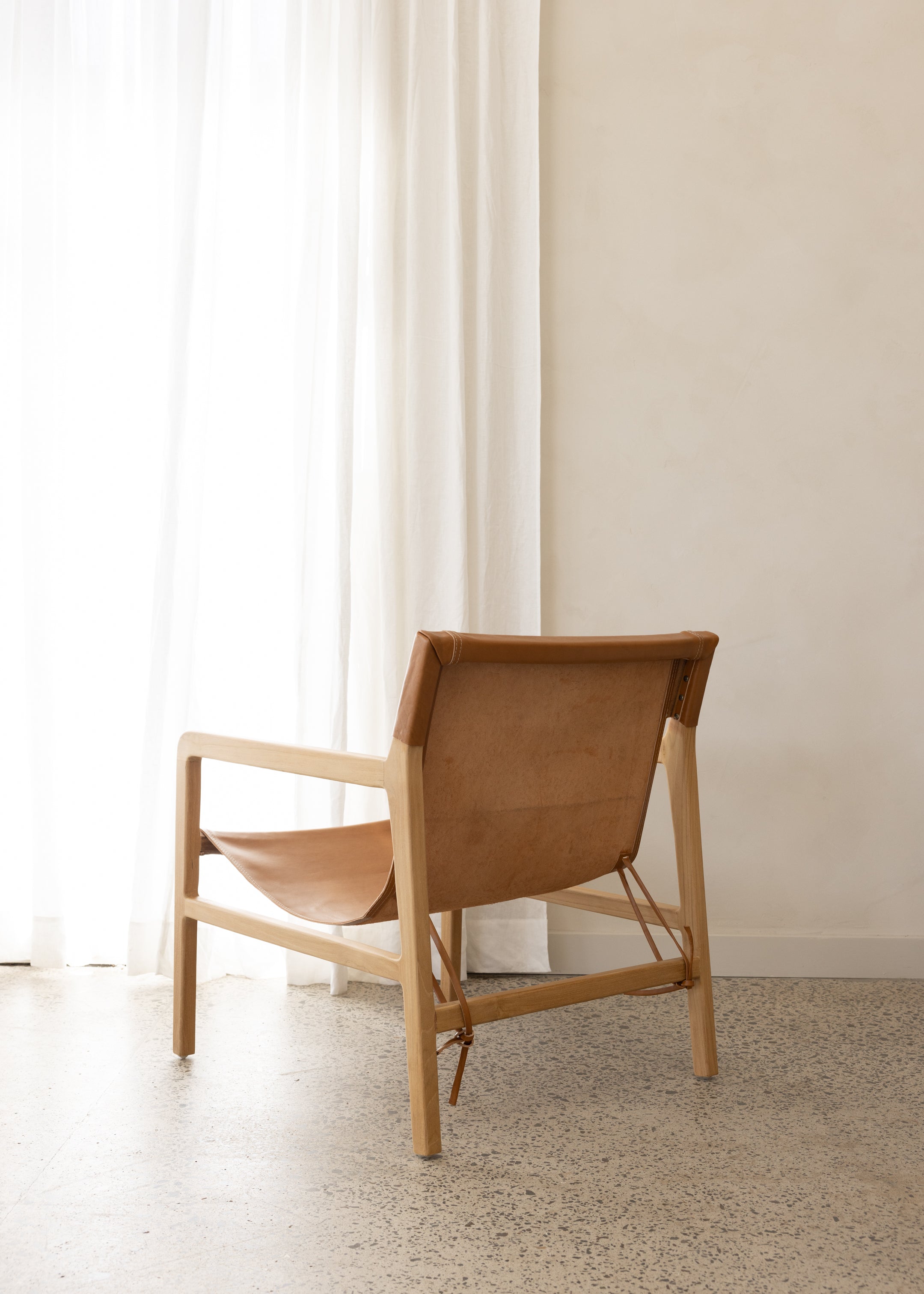 Leather Sling Chair / Nude