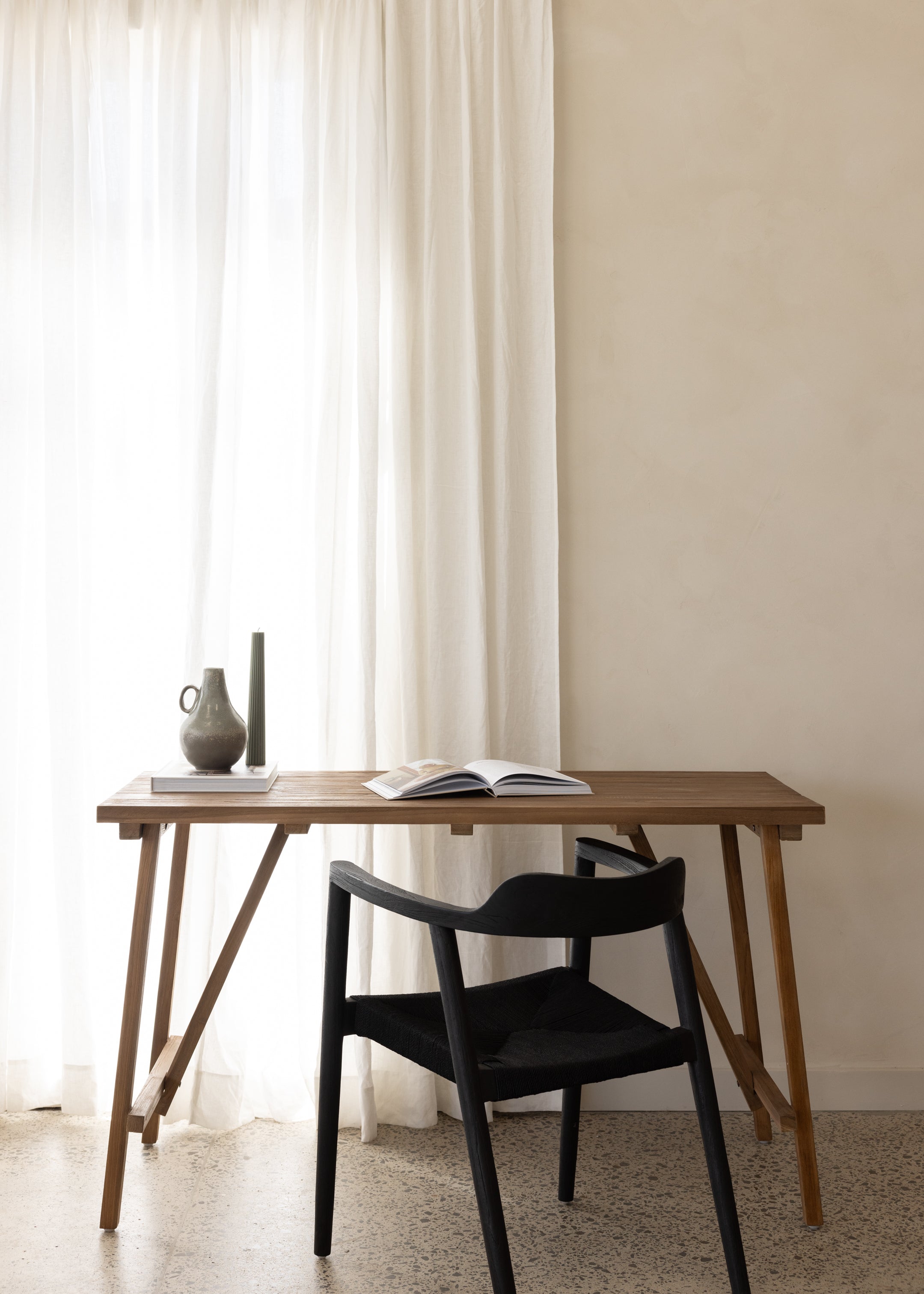 Saji Work Desk / Dark Teak