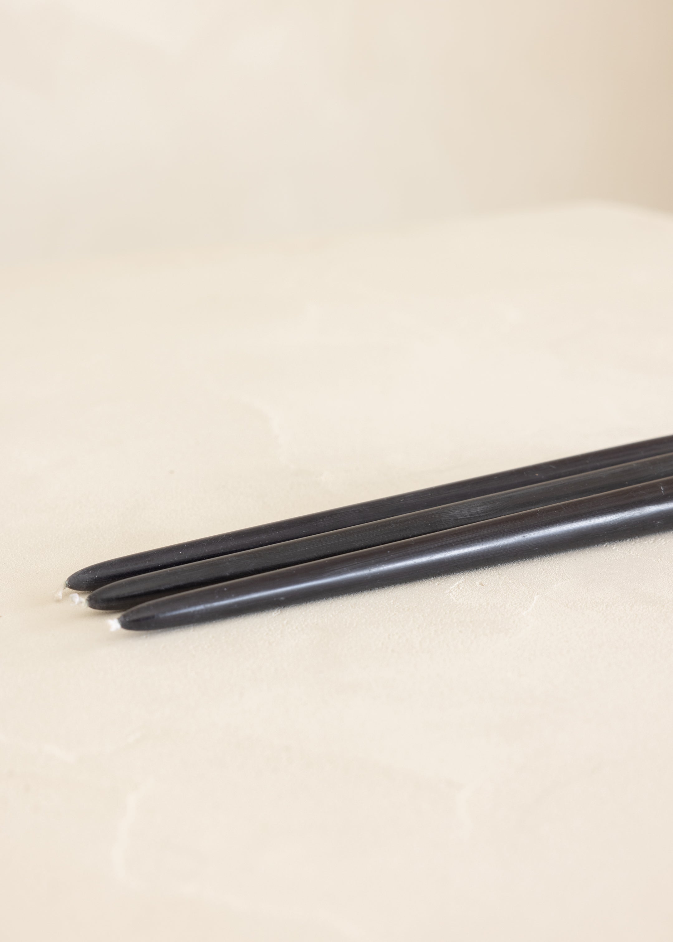 Tapered Candle Set of 3 / Black