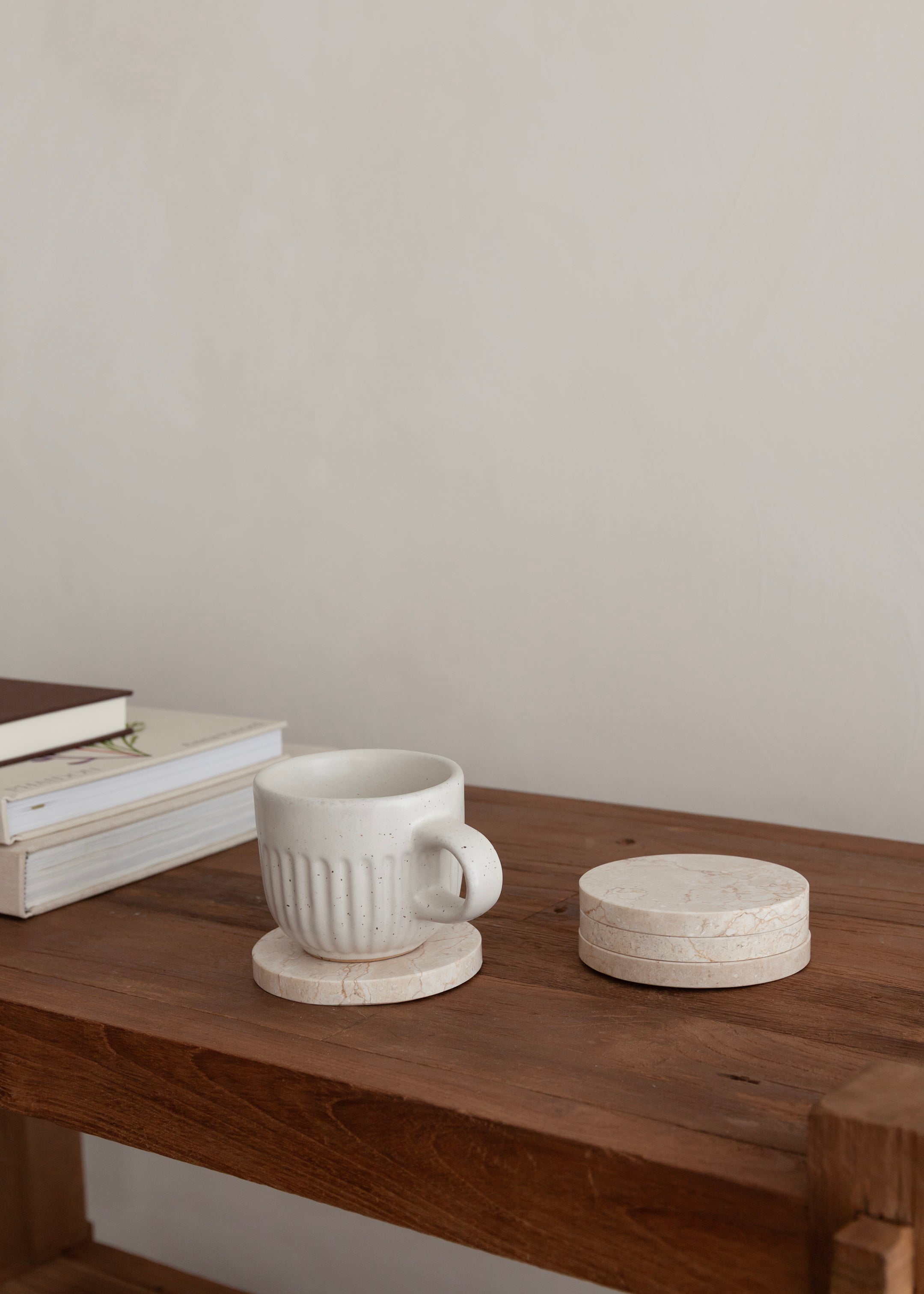 Lima Marble Coaster Set Of 4 / Cream