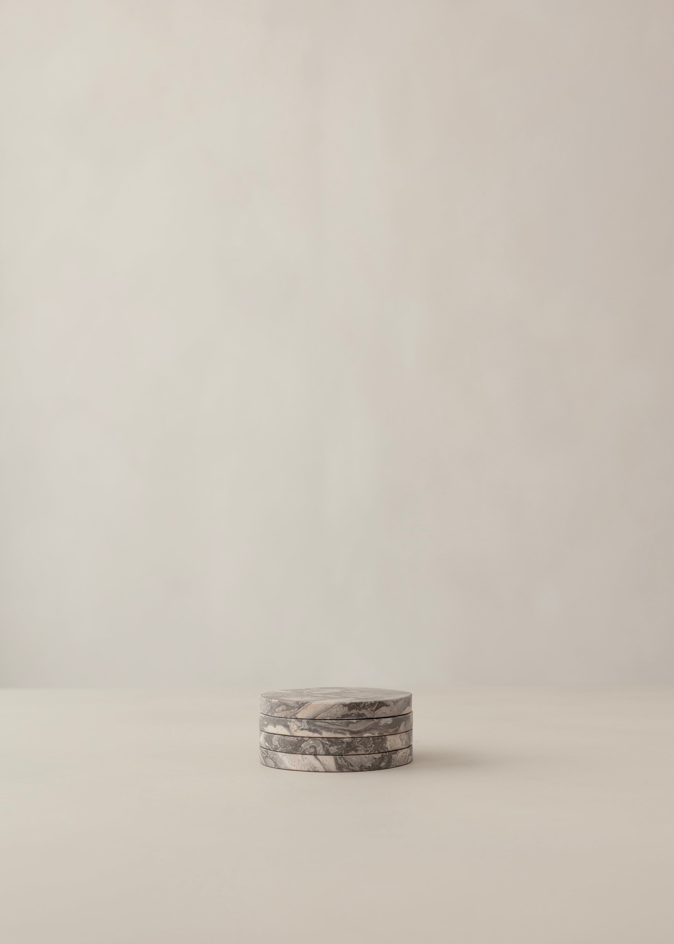 Lima Marble Coaster Set Of 4 / Grey