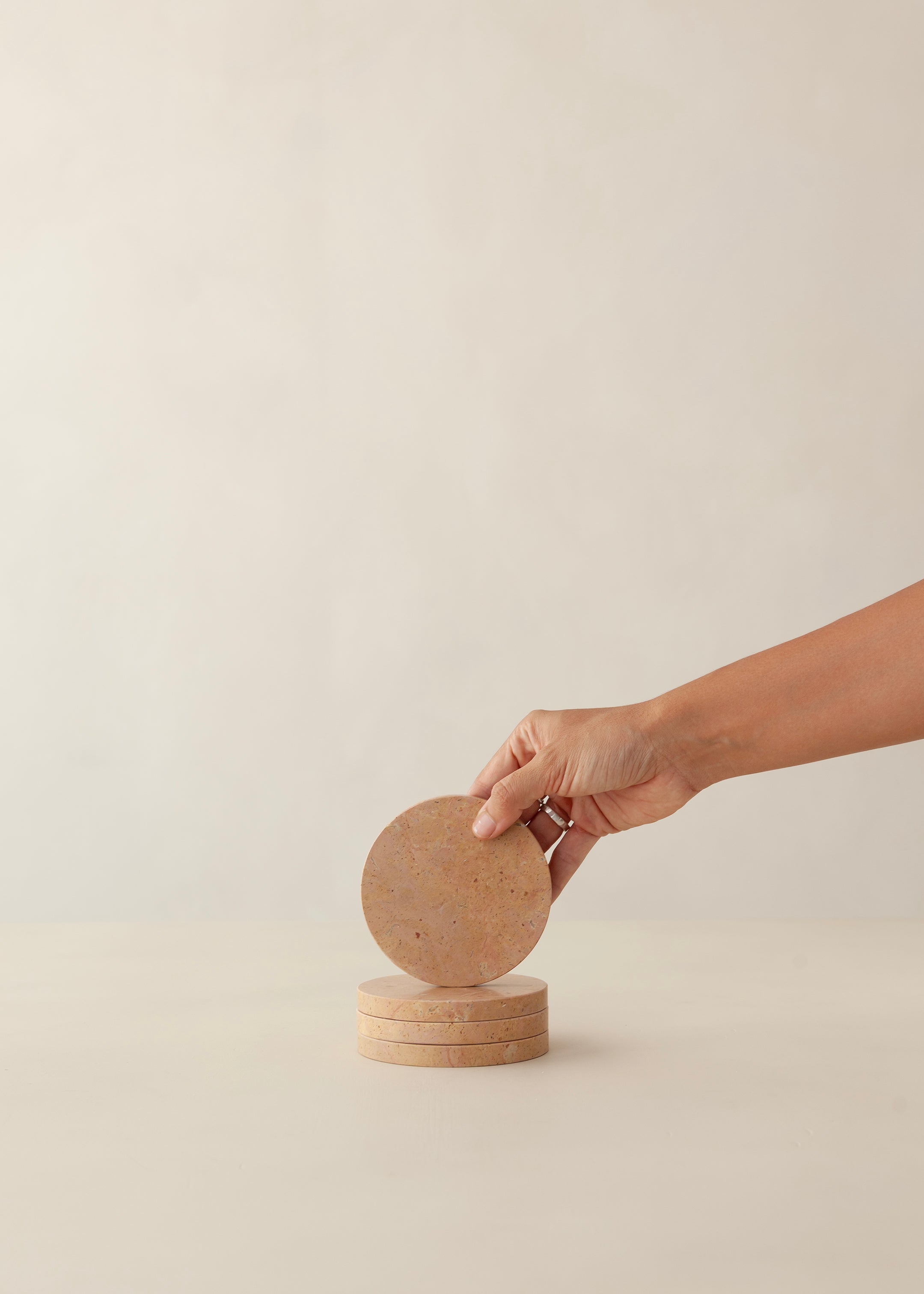 Lima Marble Coaster Set Of 4 / Pink Taupe