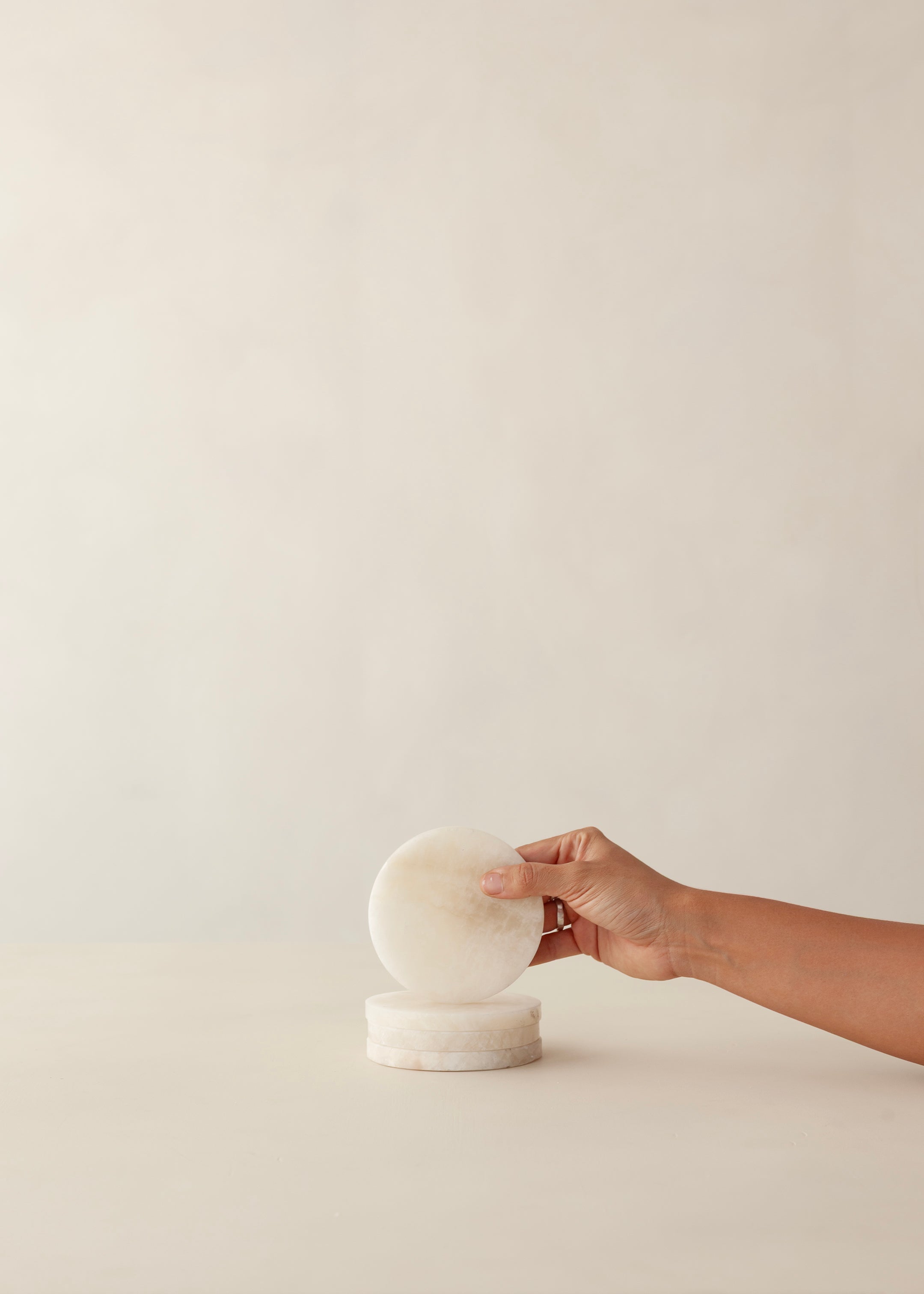 Lima Onyx Coaster Set Of 4 / Ivory