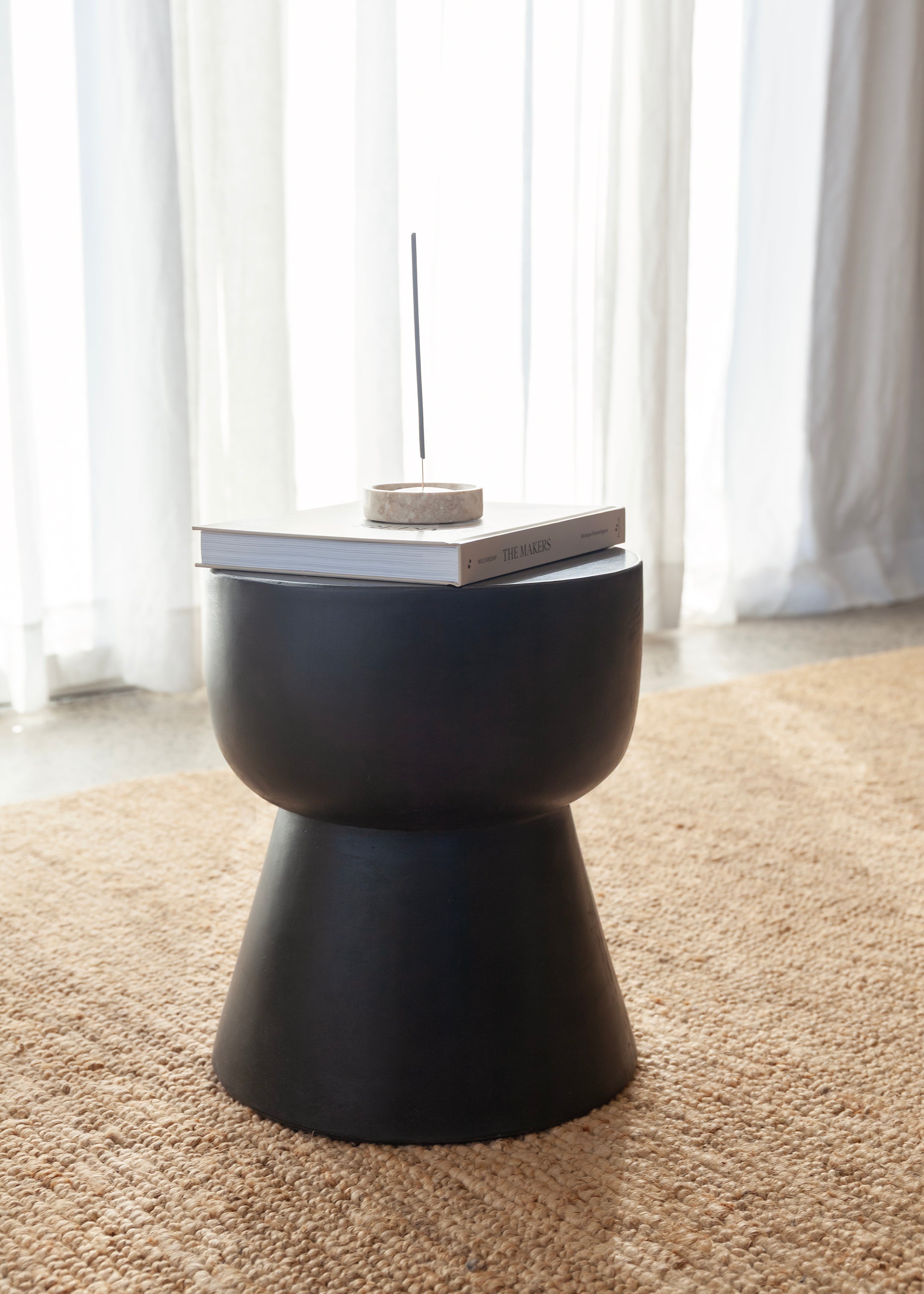 Mini Frankie Stone Stool / Charcoal