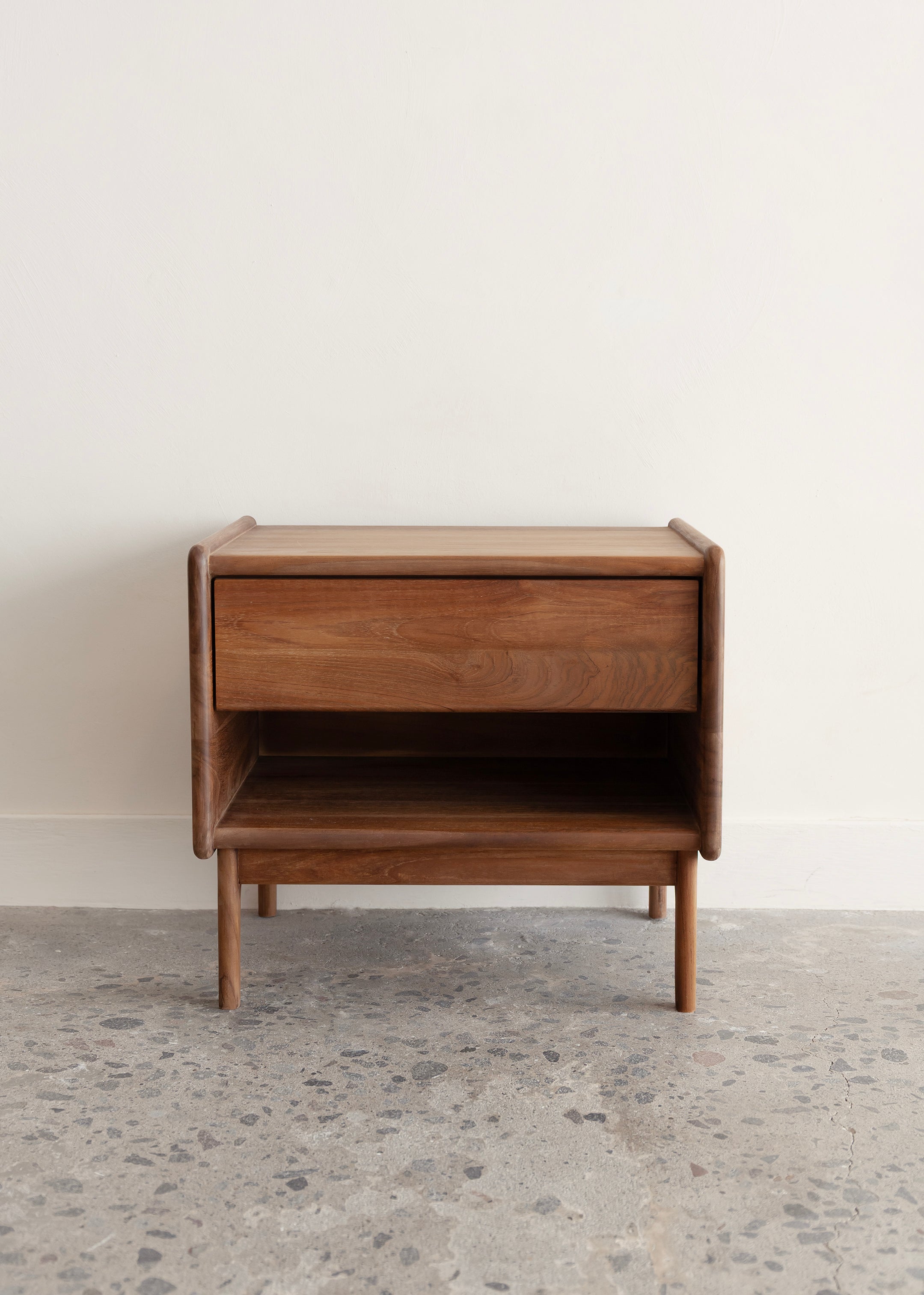 Noah Bedside Table / Dark Teak