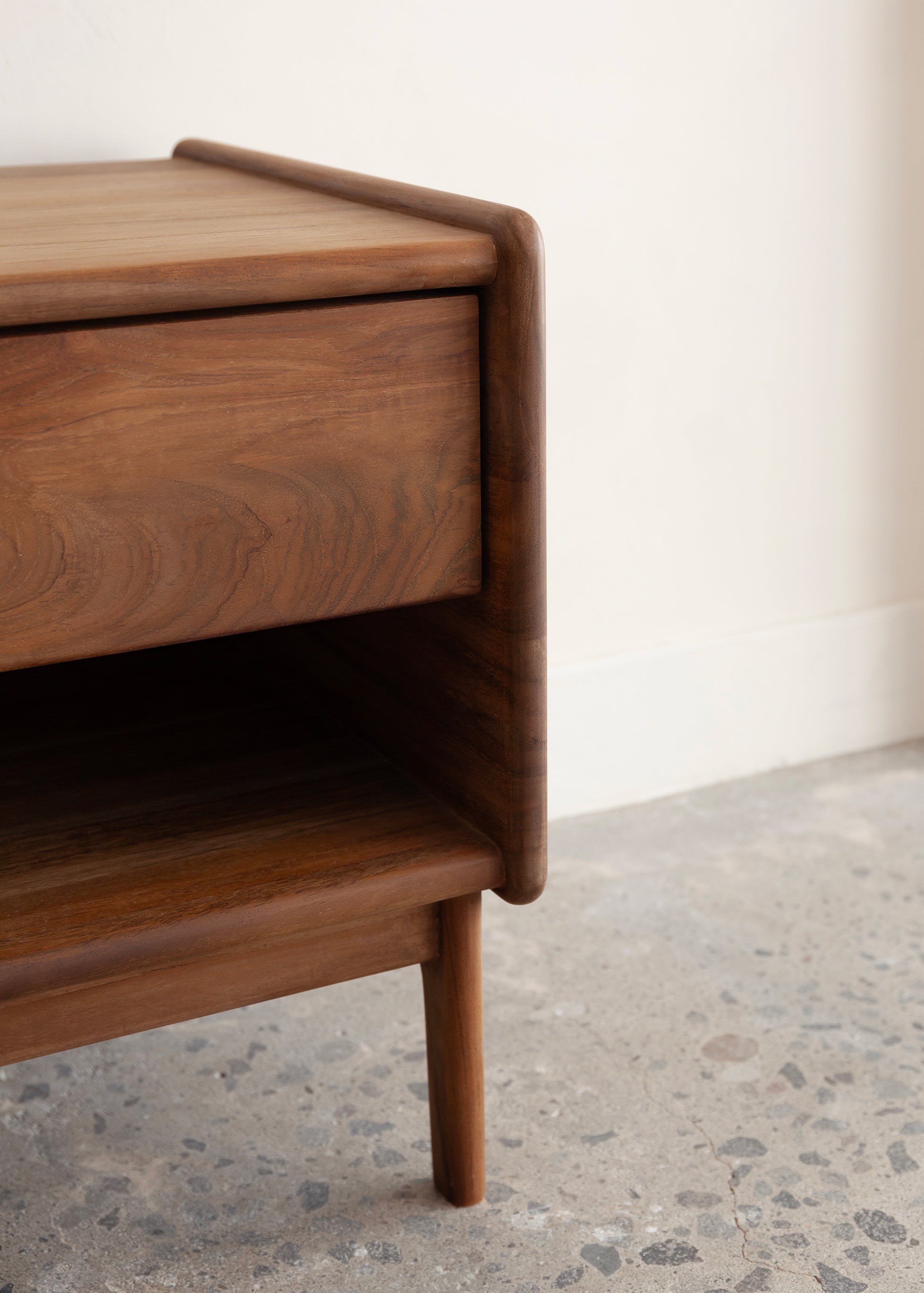 Noah Bedside Table / Dark Teak