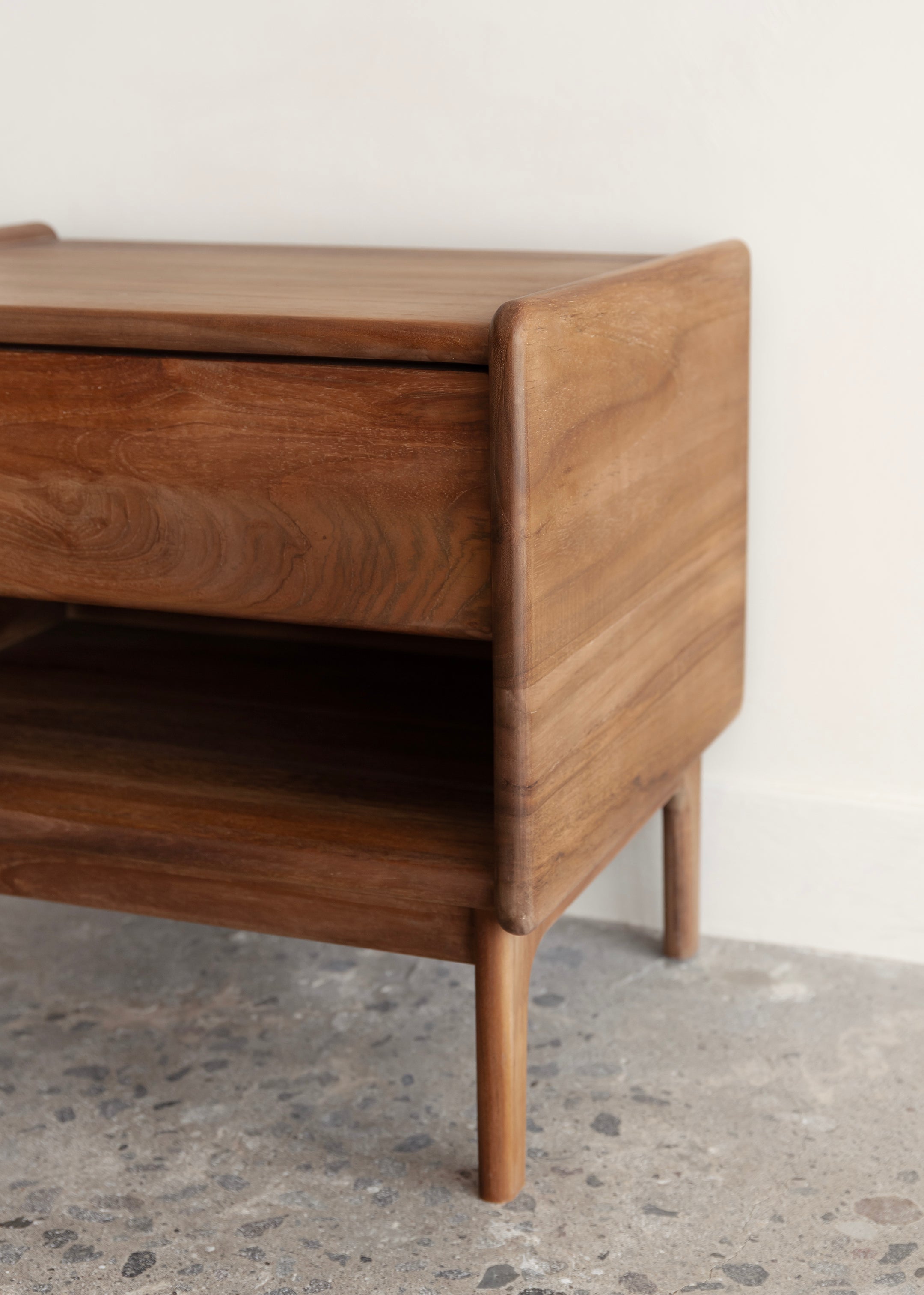 Noah Bedside Table / Dark Teak