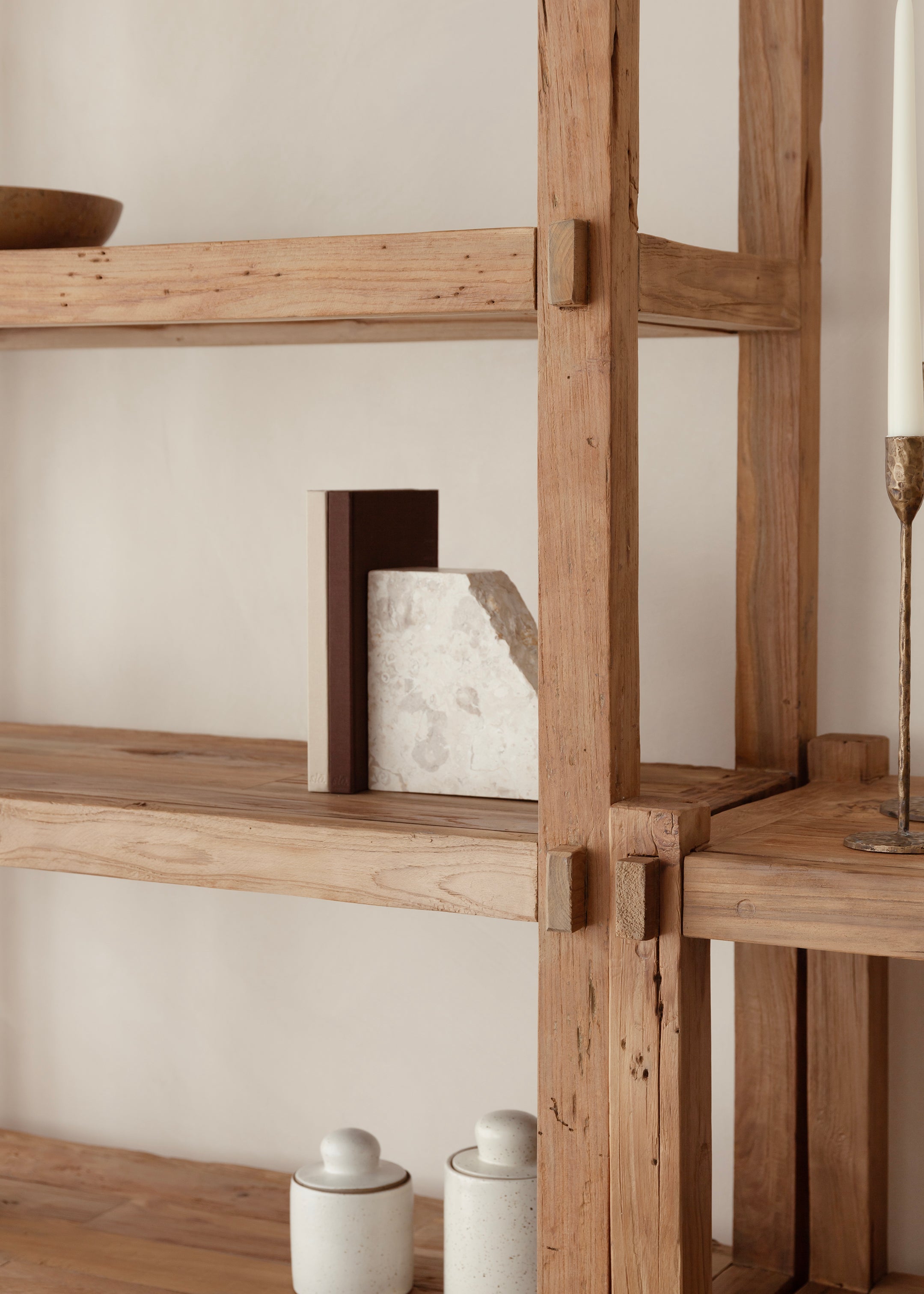 Saya Low Bookshelf 90cm / Dark Teak
