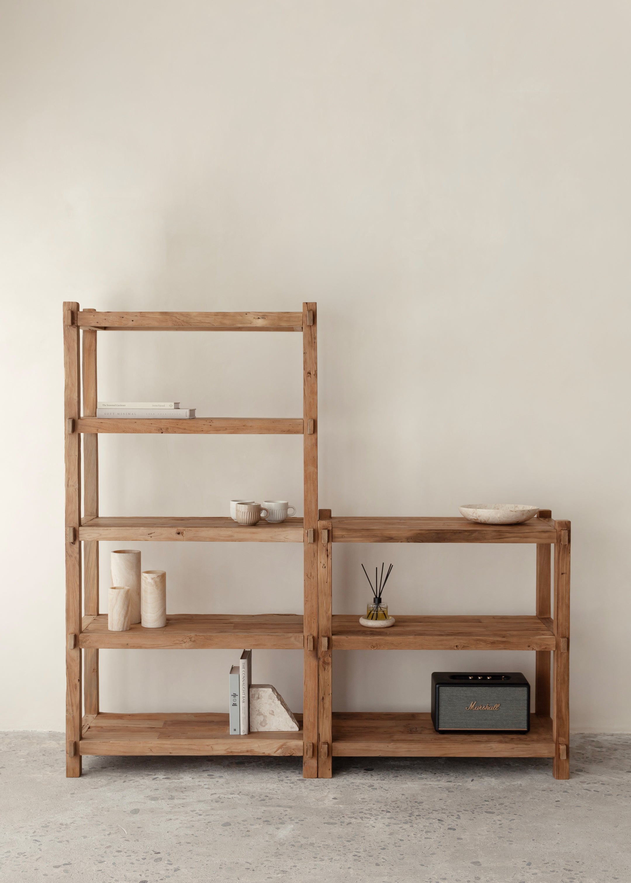 Saya Low Bookshelf 90cm / Dark Teak