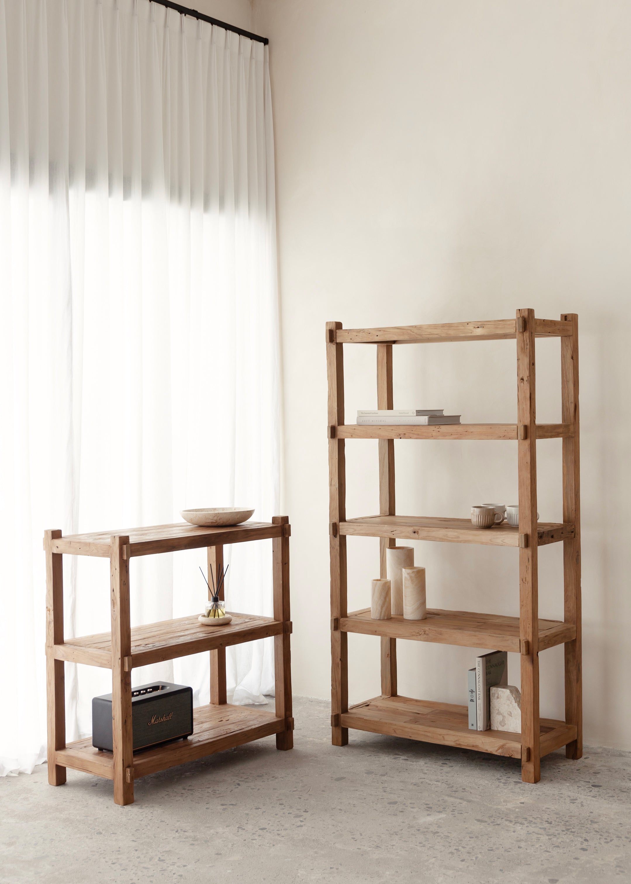 Saya Low Bookshelf 90cm / Dark Teak