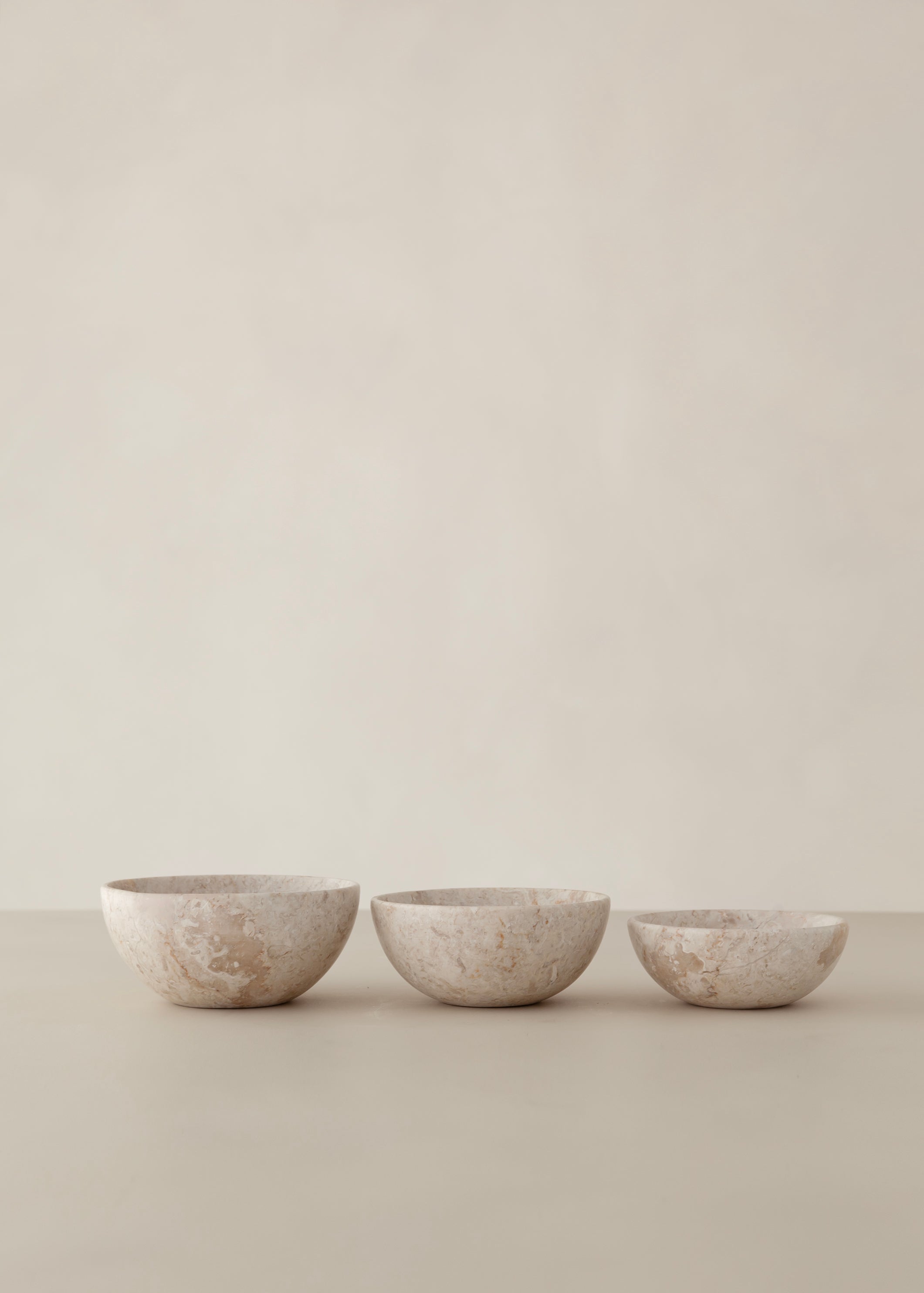 Suki Marble Stacking Bowl Set / Cream