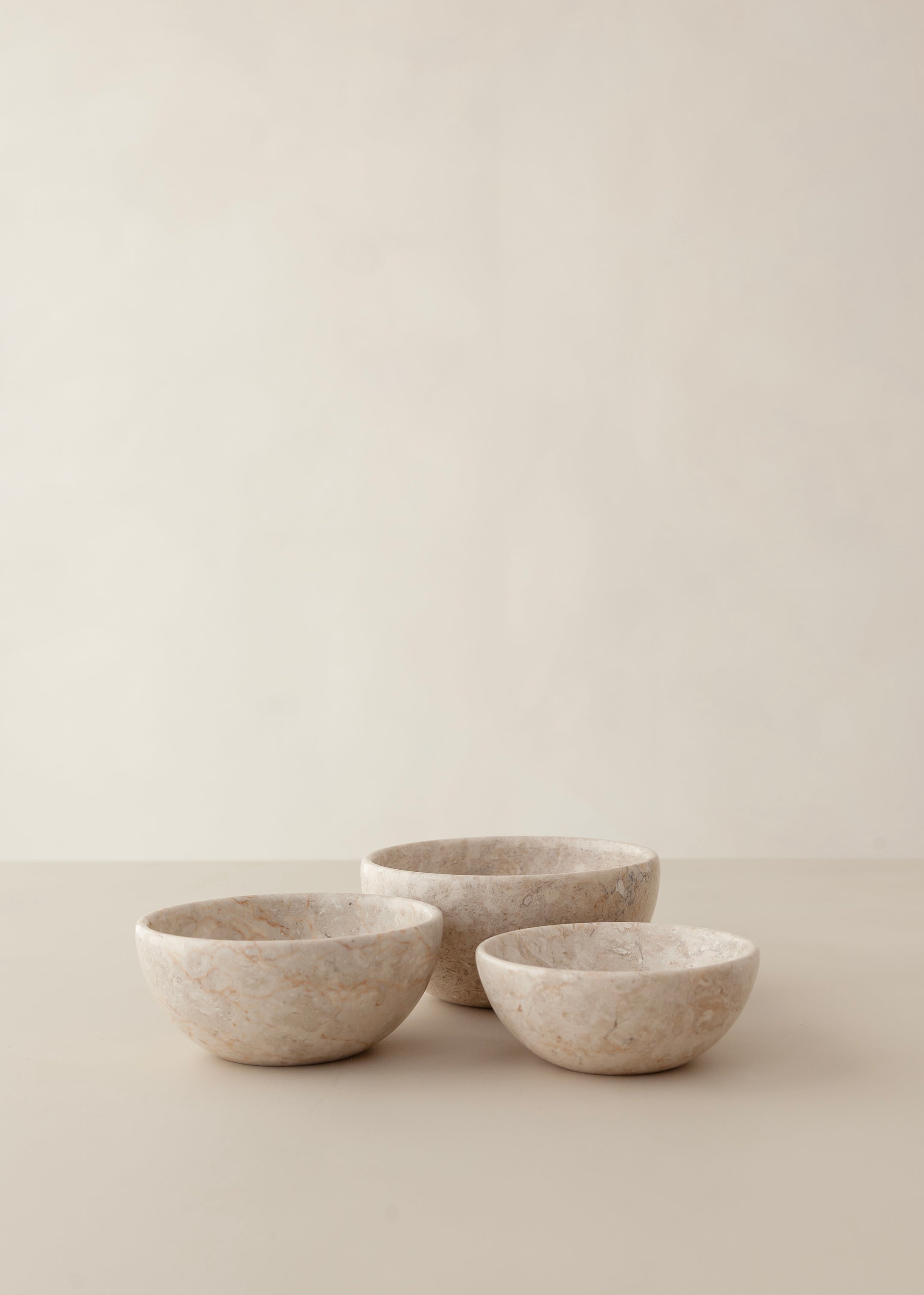 Suki Marble Stacking Bowl Set / Cream