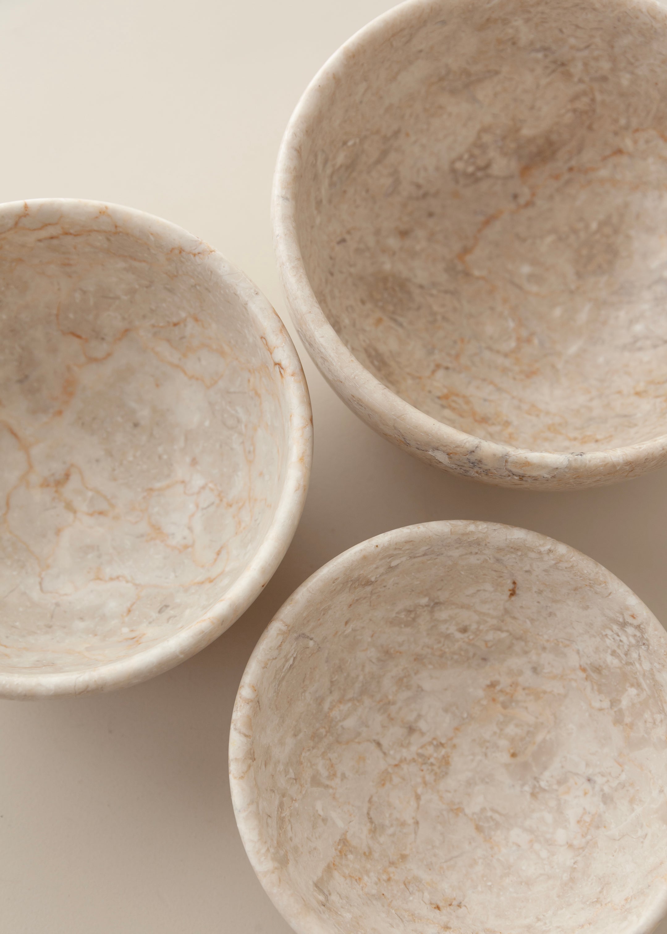 Suki Marble Stacking Bowl Set / Cream