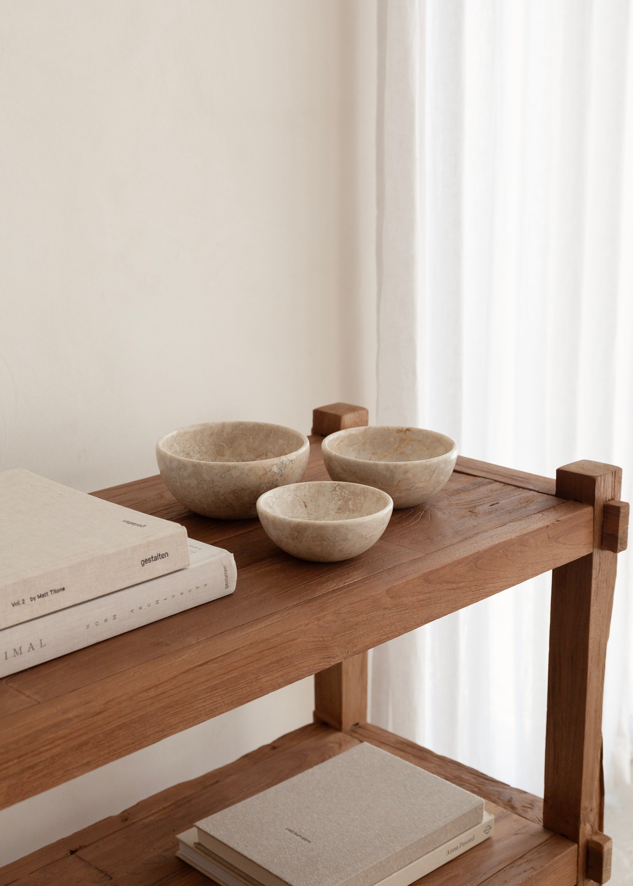 Suki Marble Stacking Bowl Set / Cream