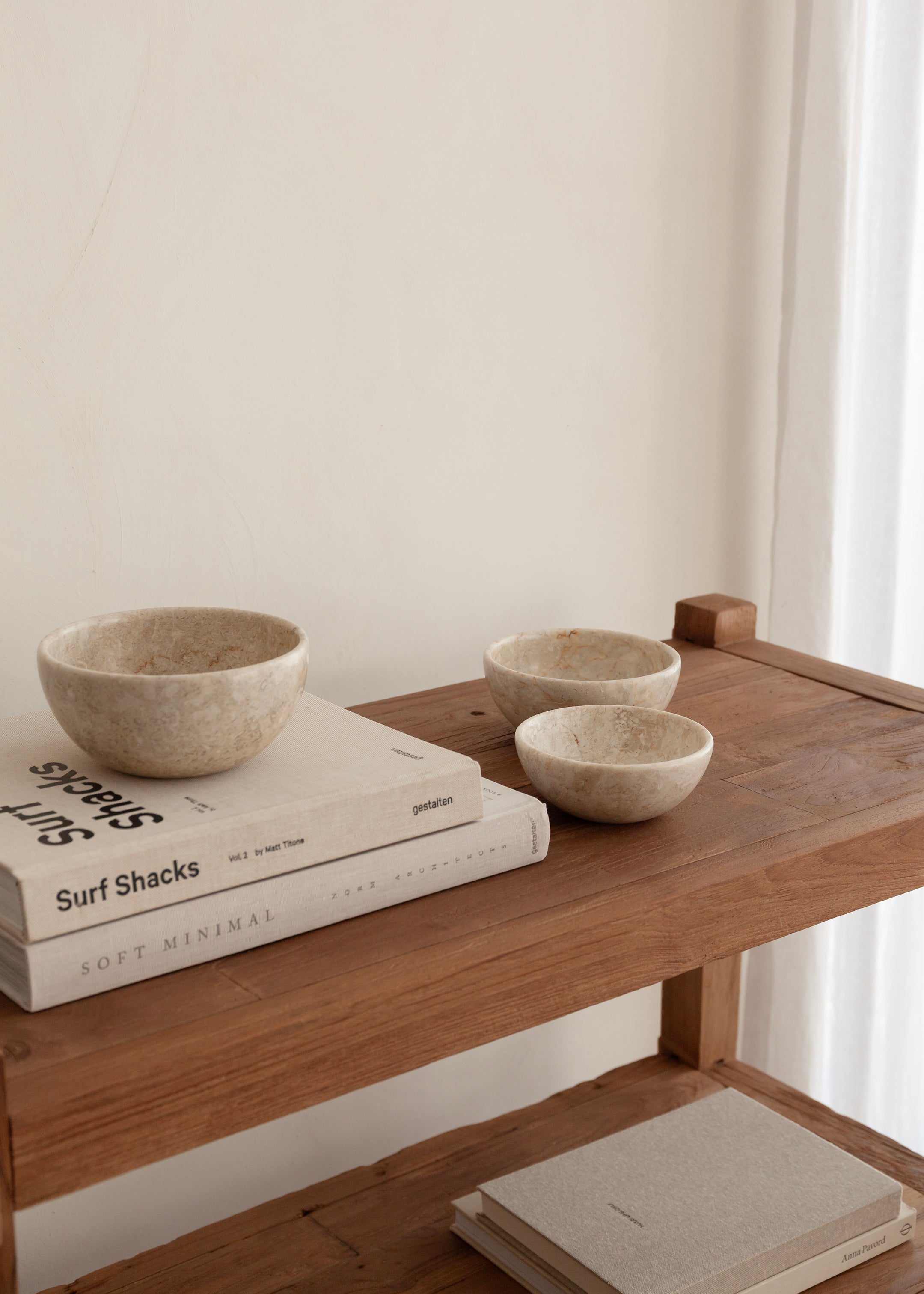 Suki Marble Stacking Bowl Set / Cream