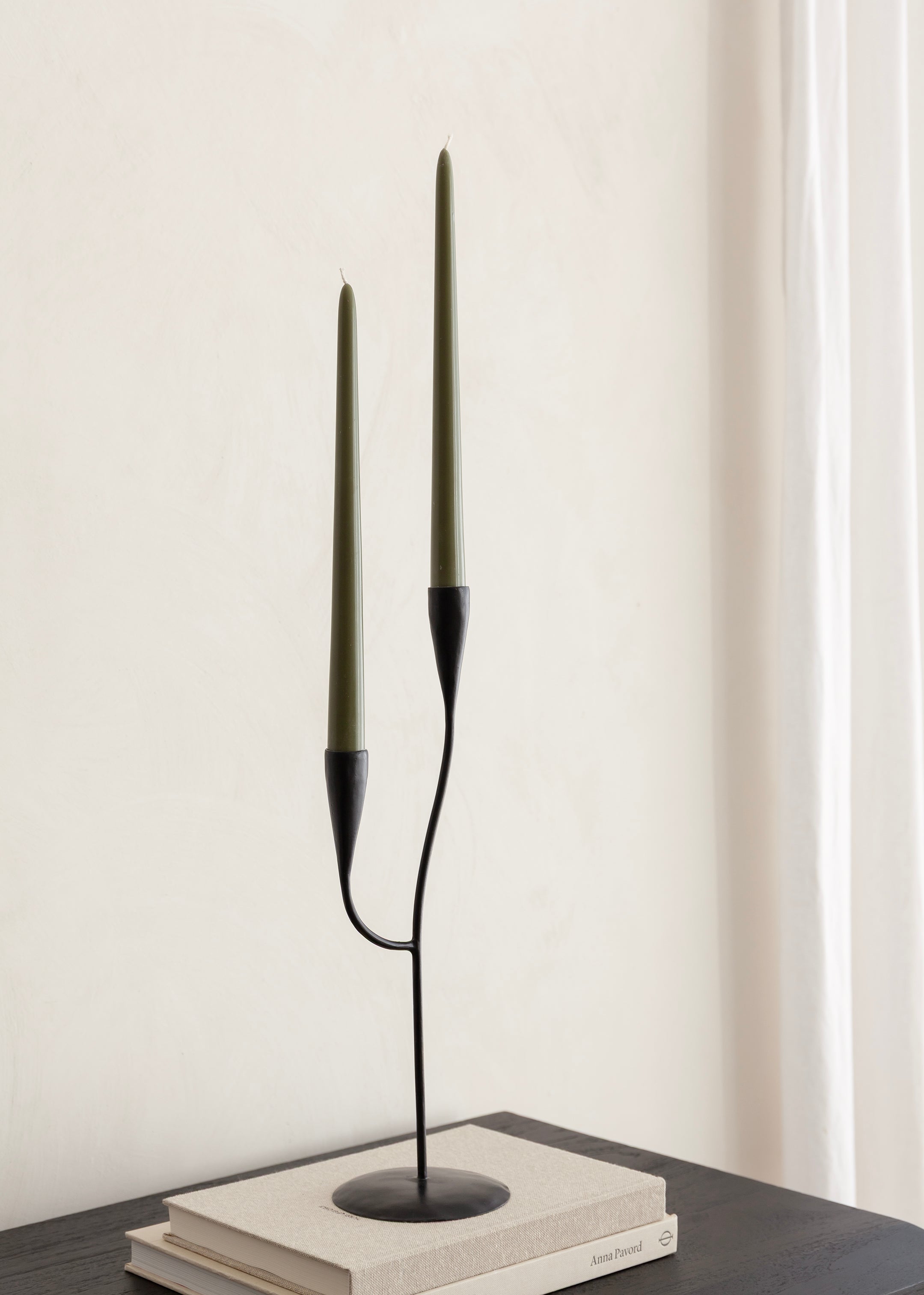 Tapered Candle Set of 3 / Olive