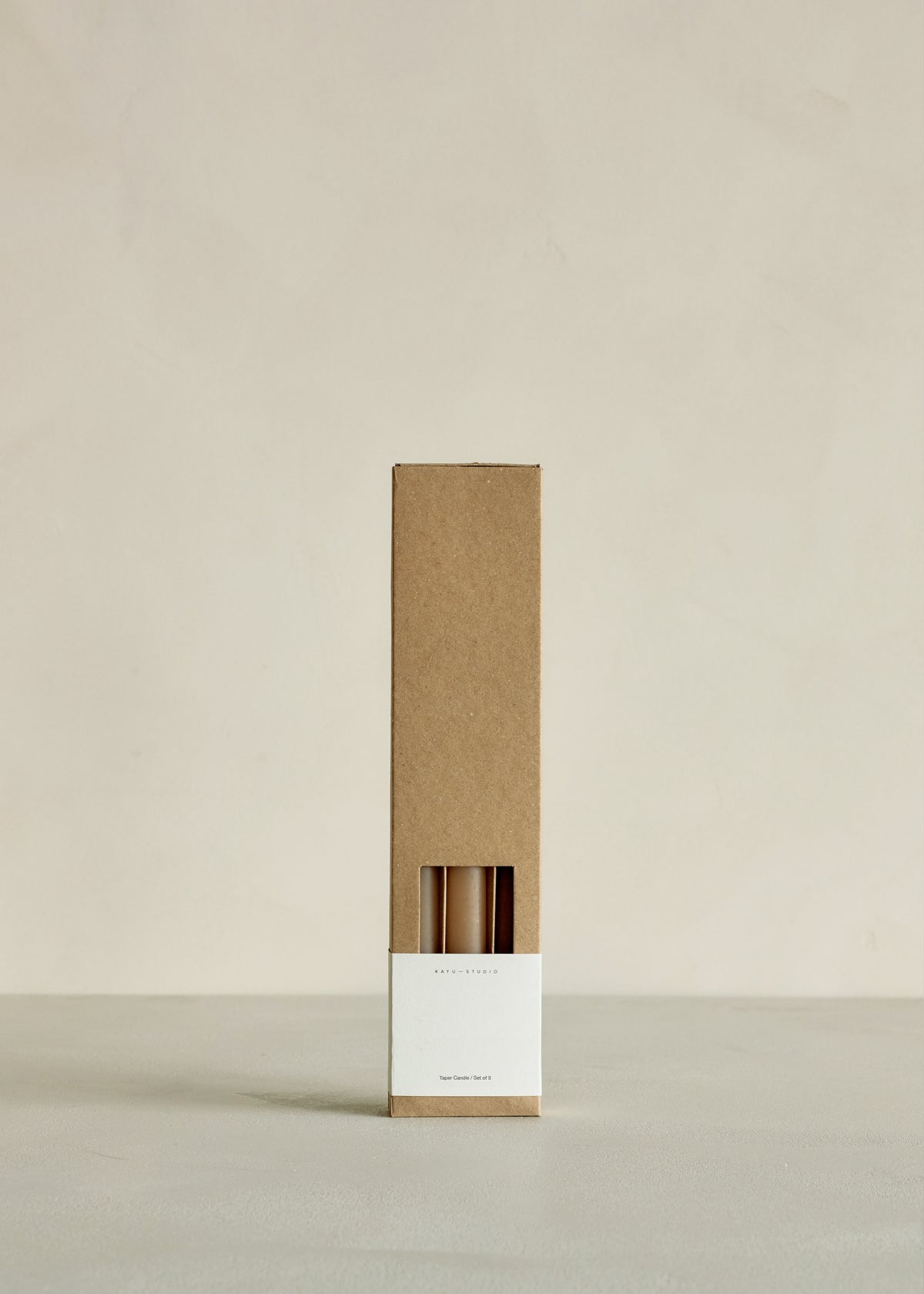 Taper Candle Set of 3 / Almond