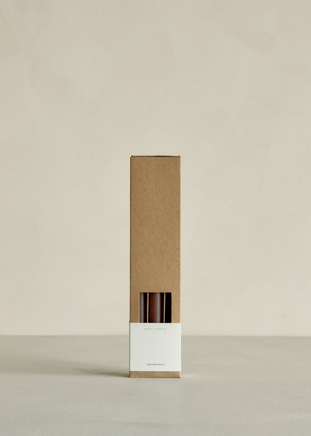 Taper Candle Set of 3 / Mocha