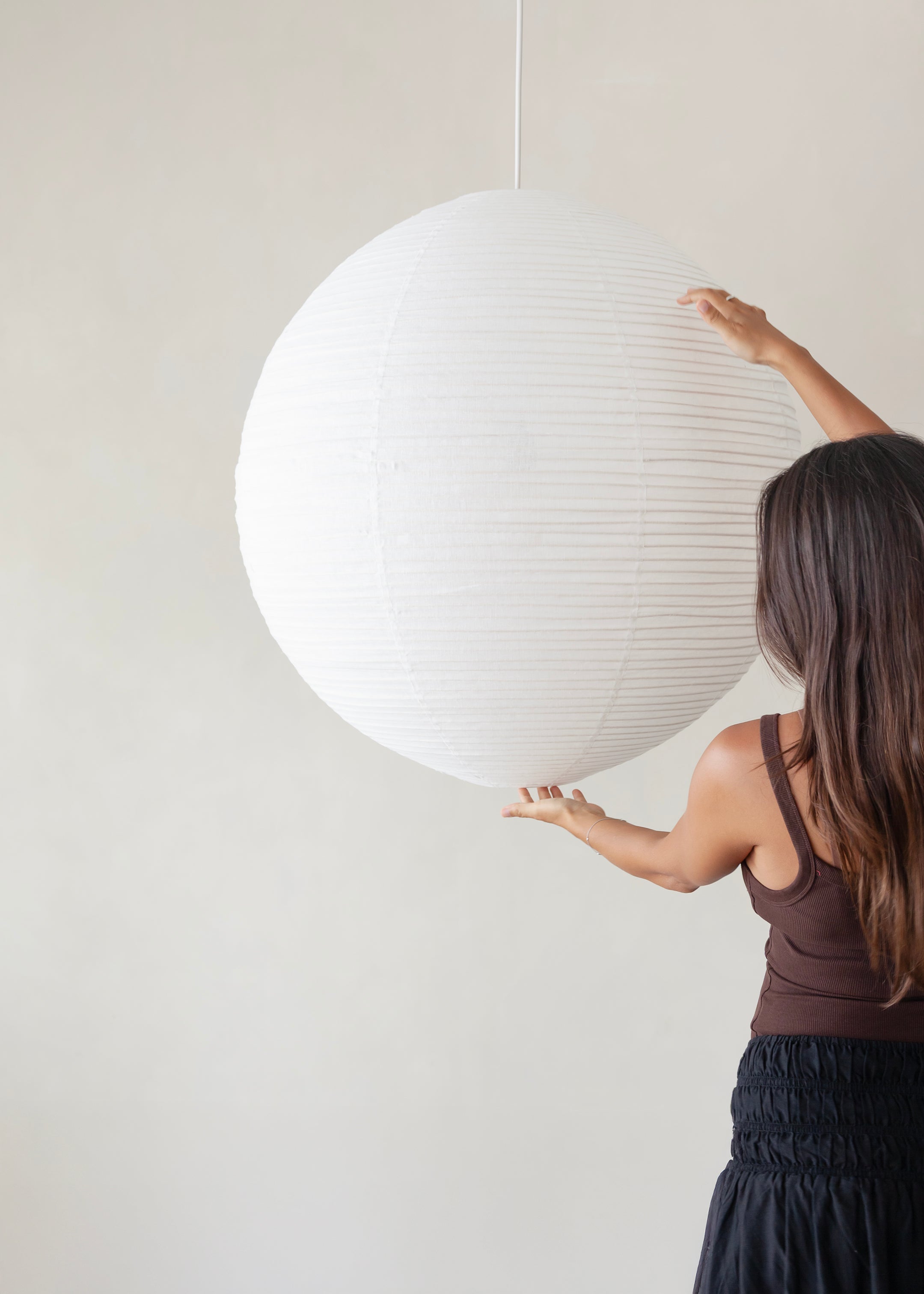 Vaya Linen Lantern / Off White