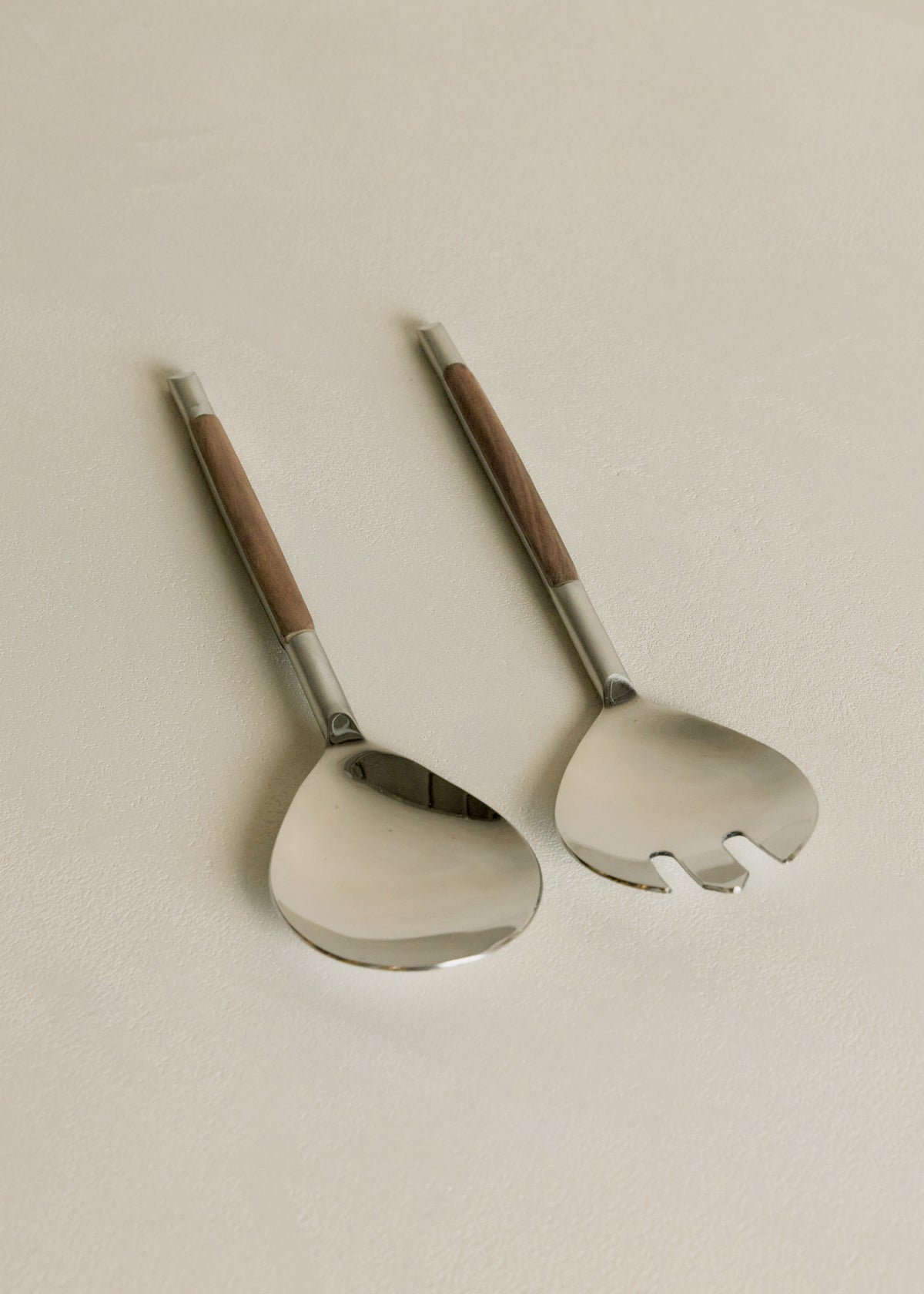 Wood Inlay Salad Servers / Pair