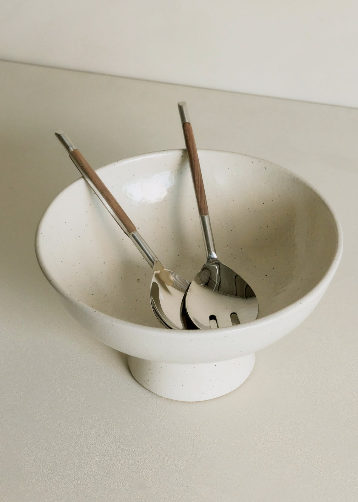 Wood Inlay Salad Servers / Pair