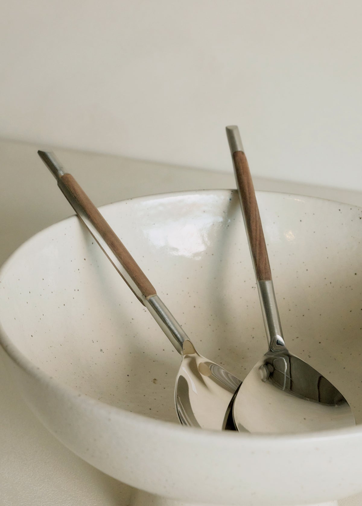 Wood Inlay Salad Servers / Pair
