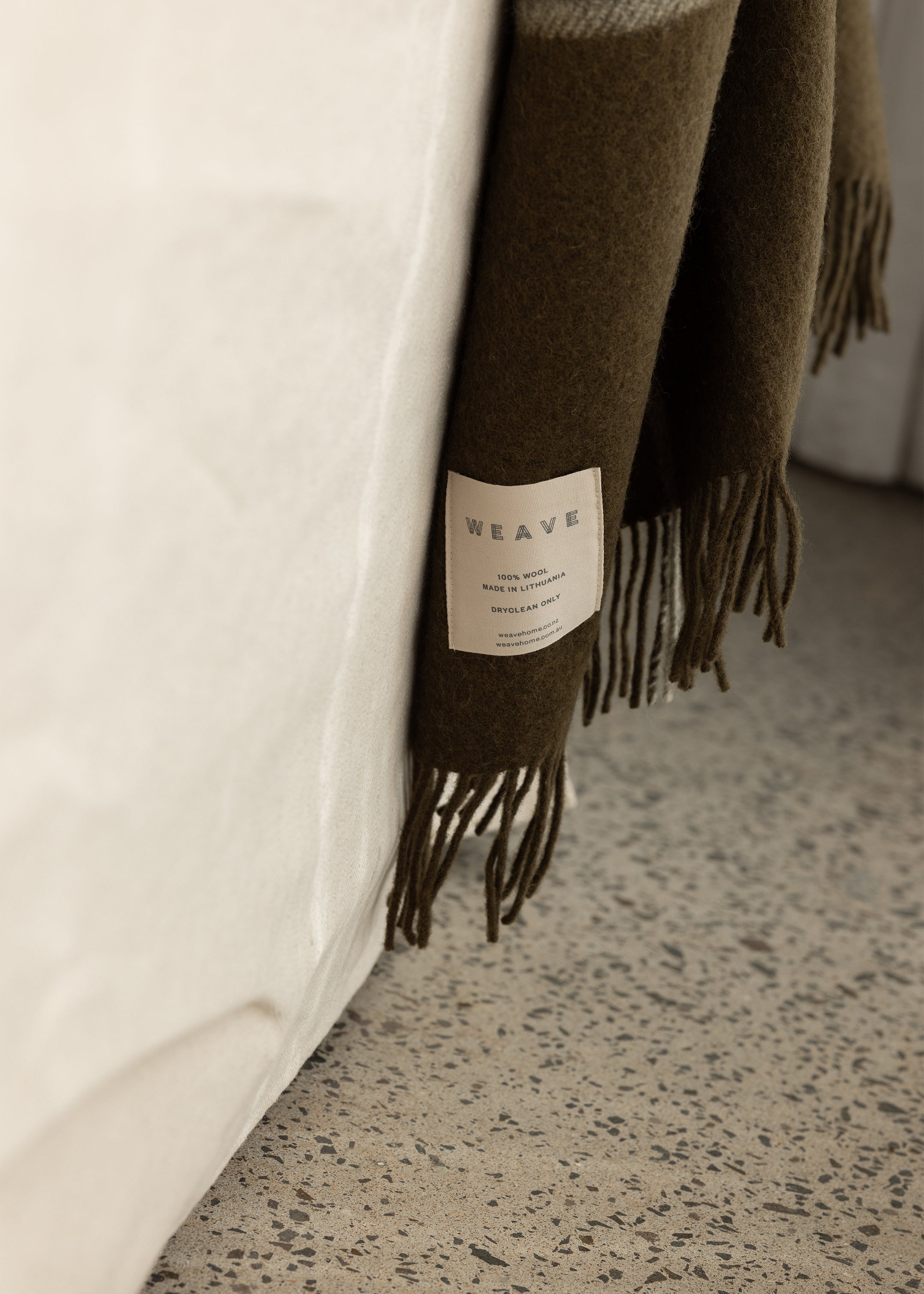 Ranfurly Wool Throw / Kelp