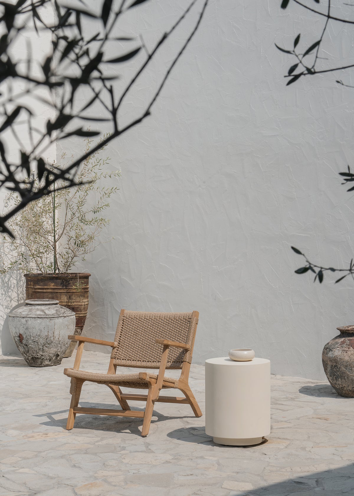 Sunday Lounger with Armrest / Natural