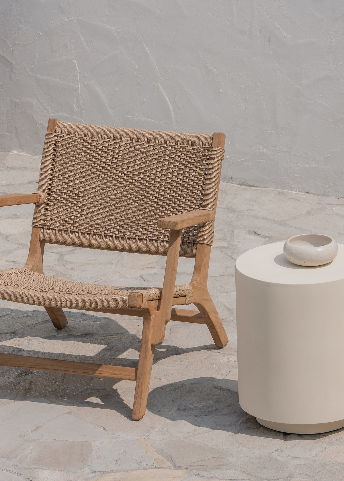 Sunday Lounger with Armrest / Natural