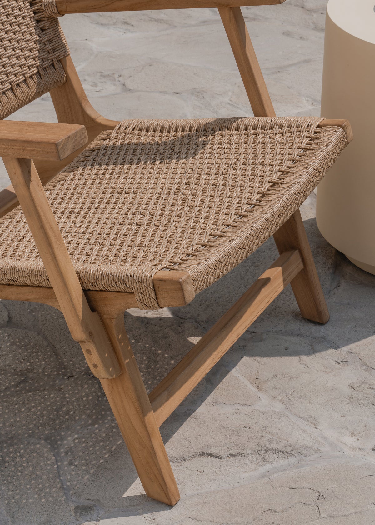 Sunday Lounger with Armrest / Natural