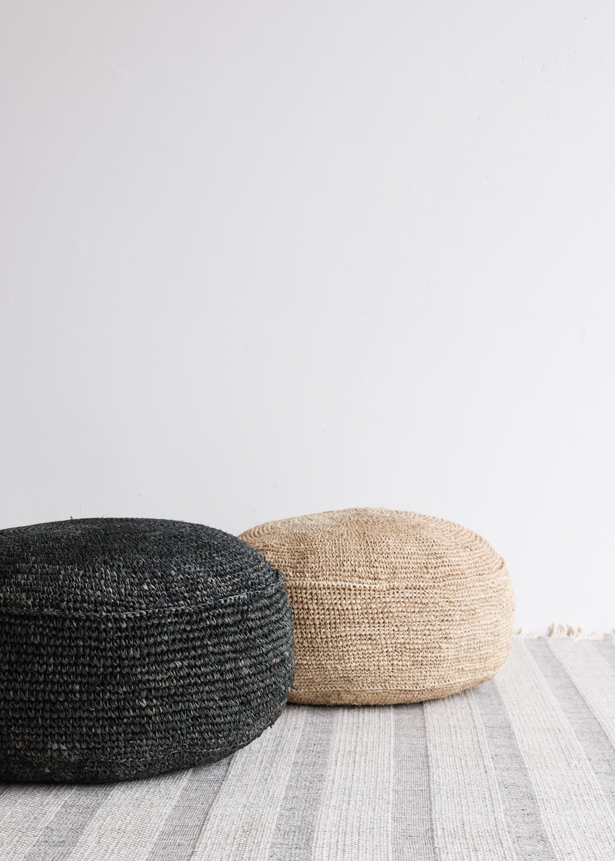 Sisal Pouf 60cm / Charcoal