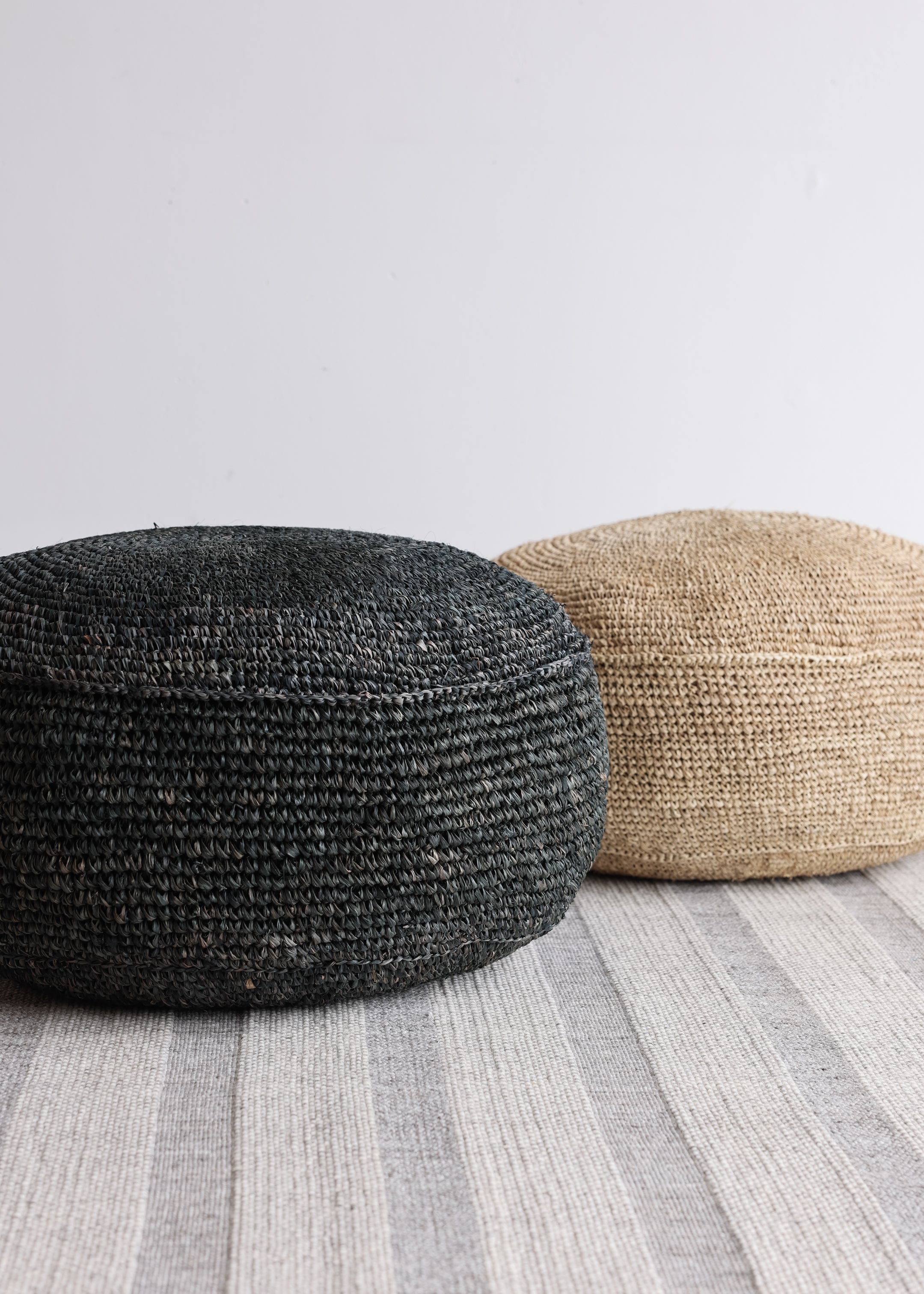 Sisal Pouf 60cm / Charcoal