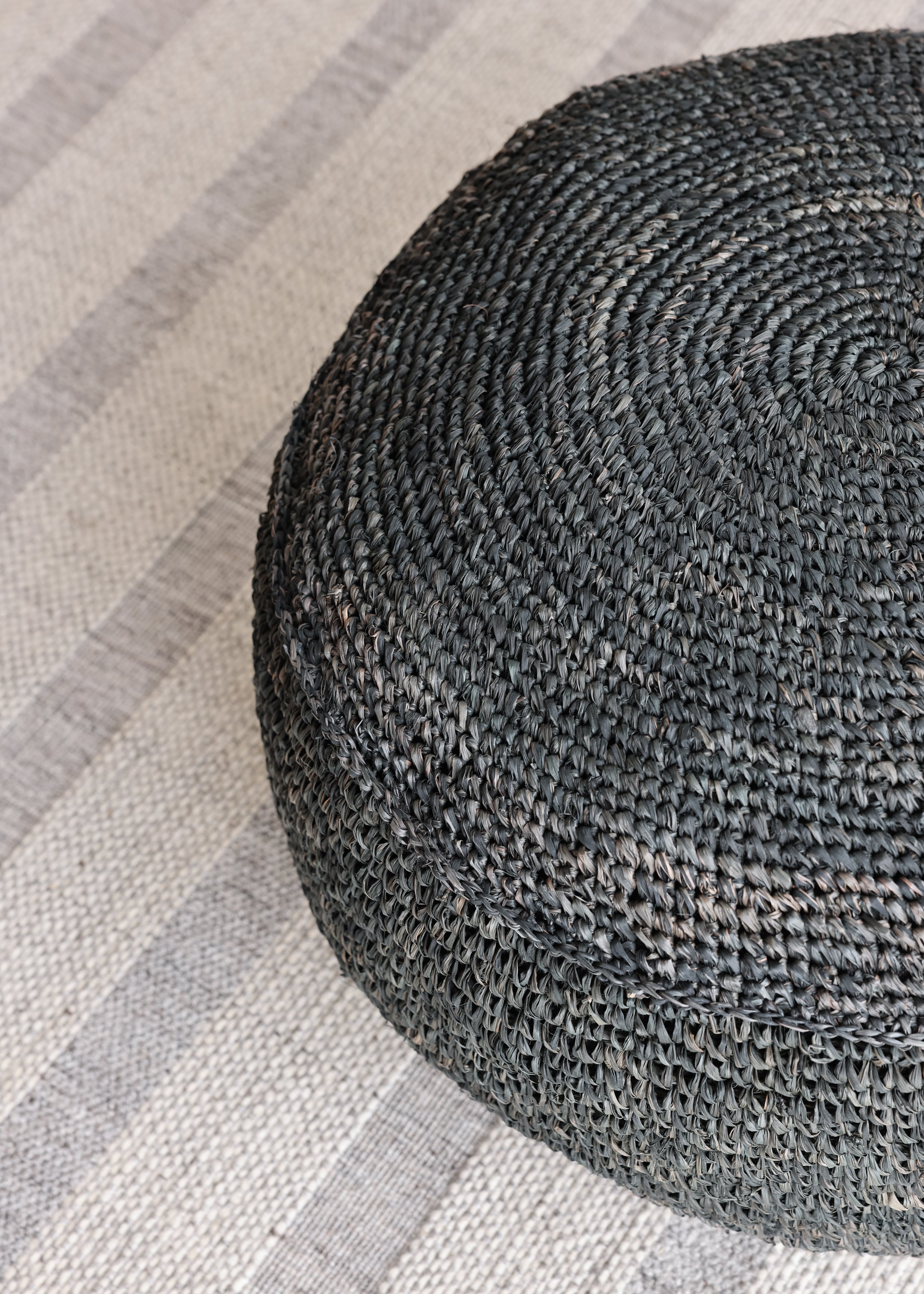 Sisal Pouf 60cm / Charcoal