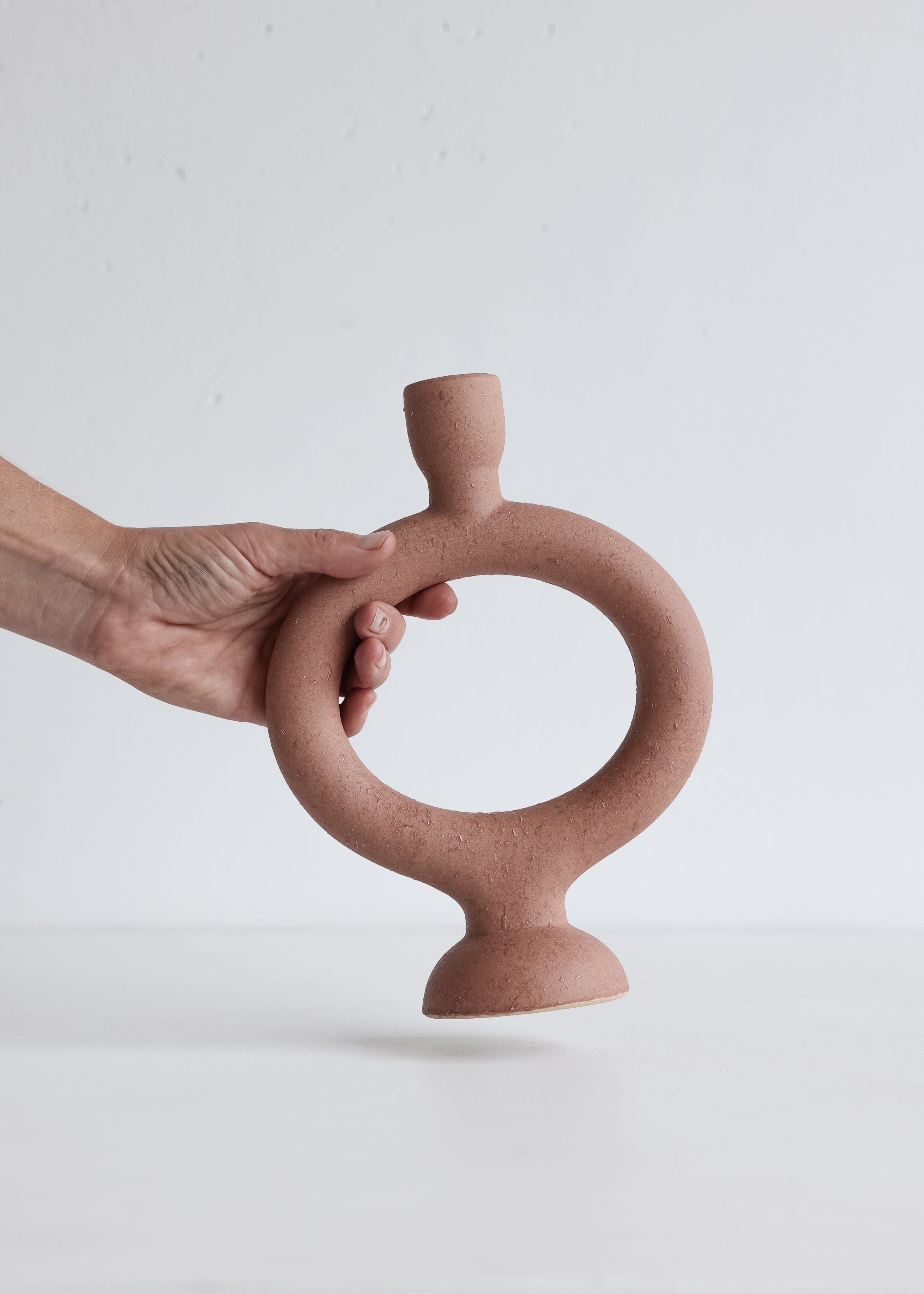 Stoneware Candle Holder / Brick