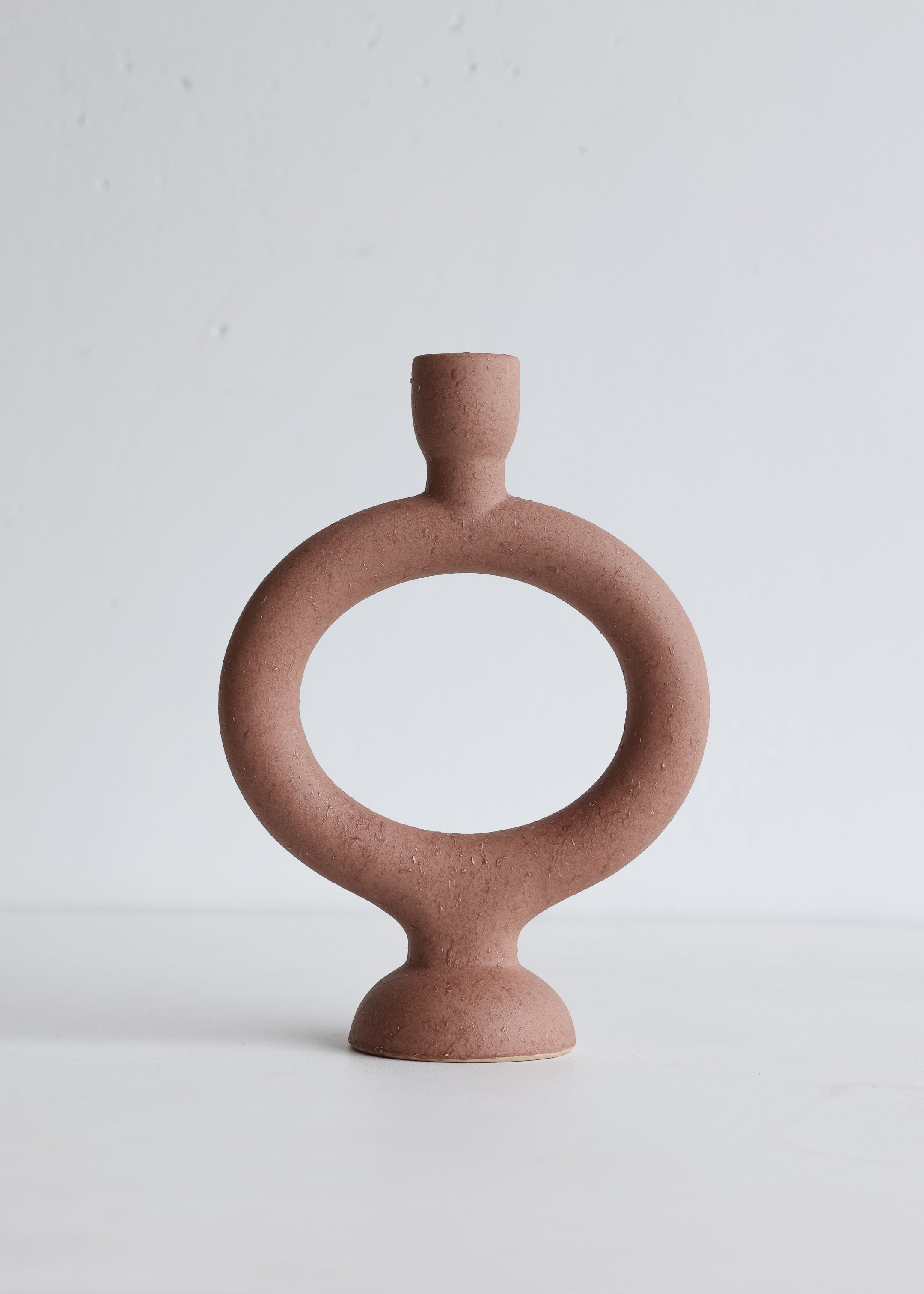 Stoneware Candle Holder / Brick