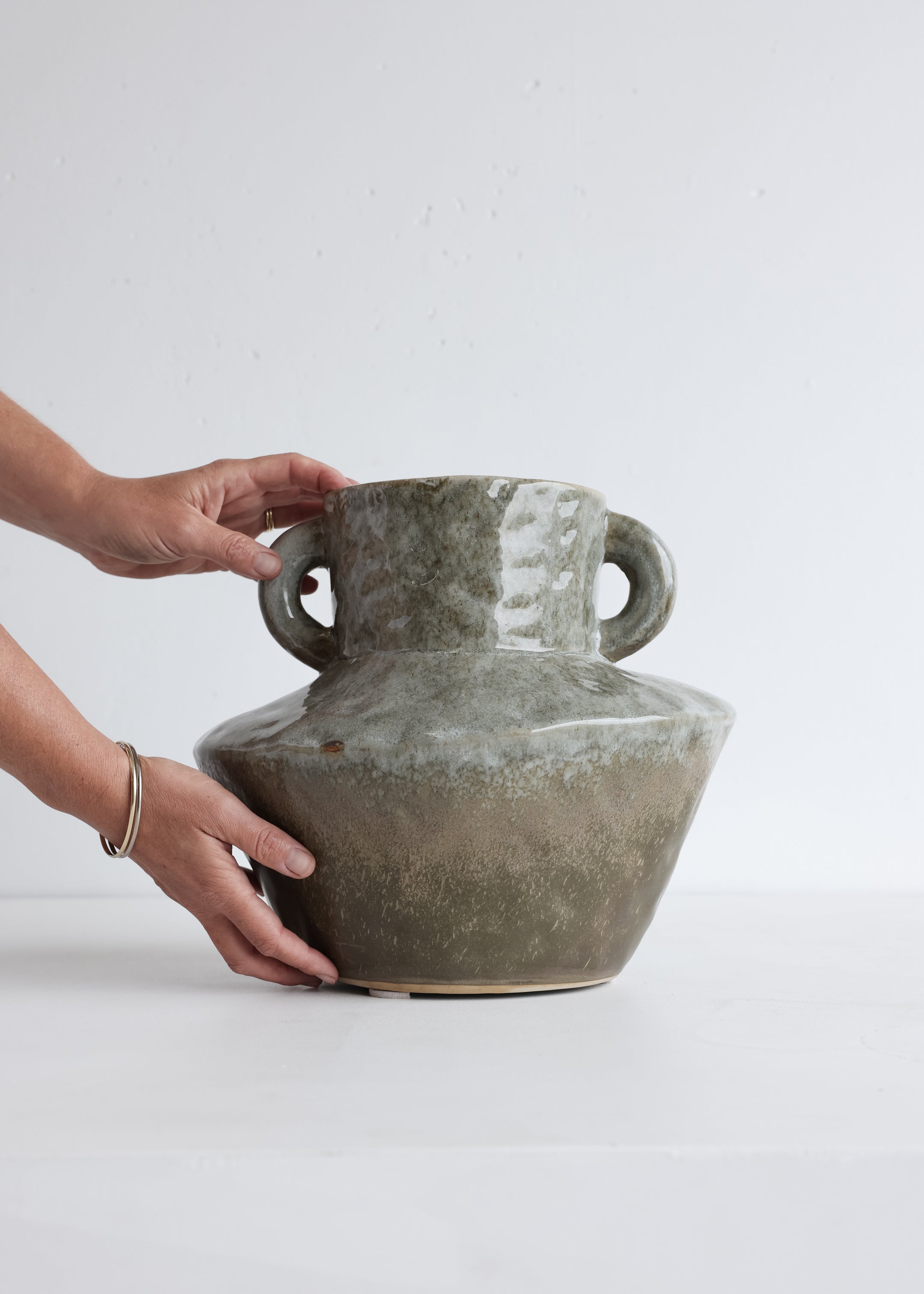 Large Stoneware Vase / Moss