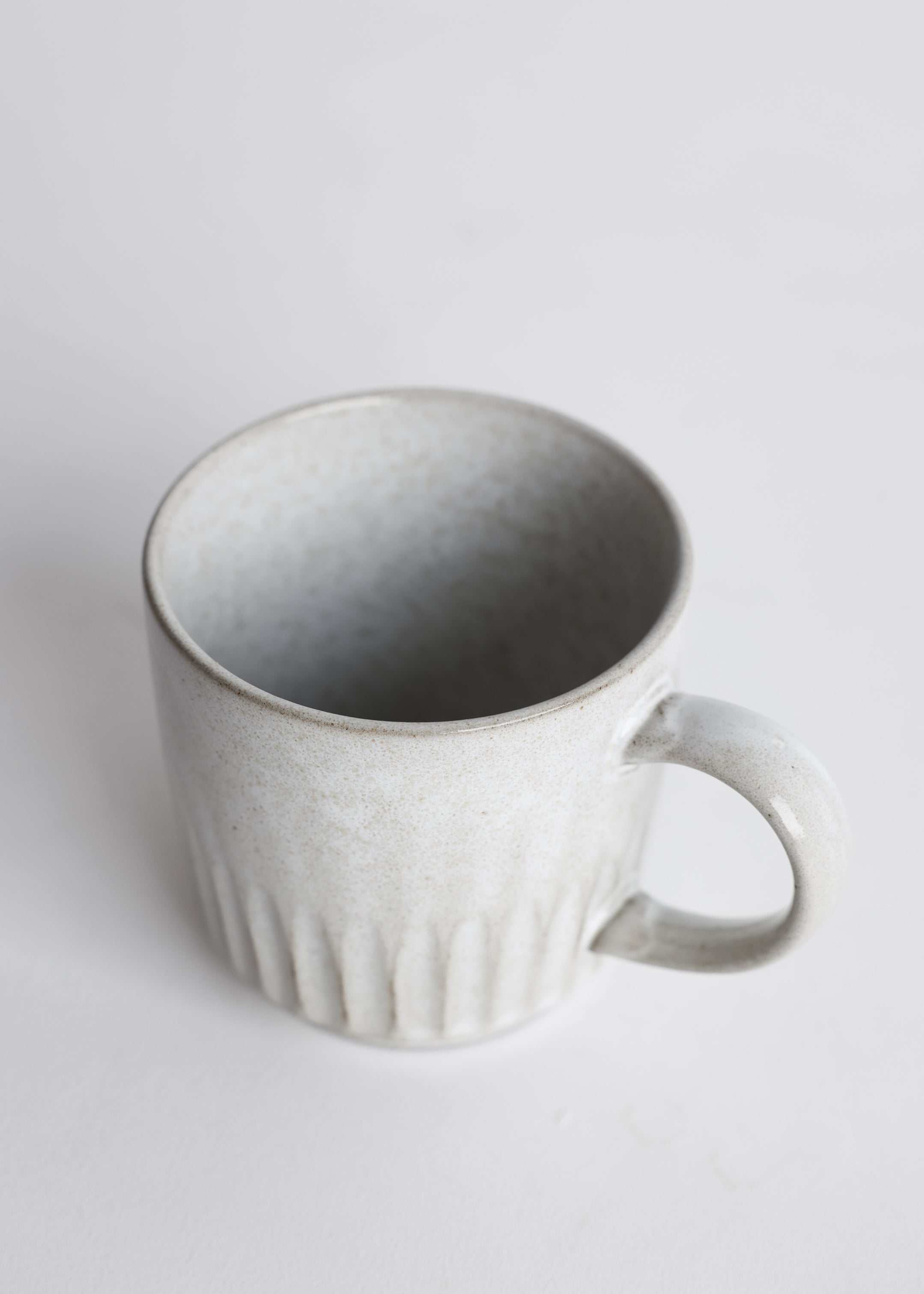 Stoneware Mug Ridges / White