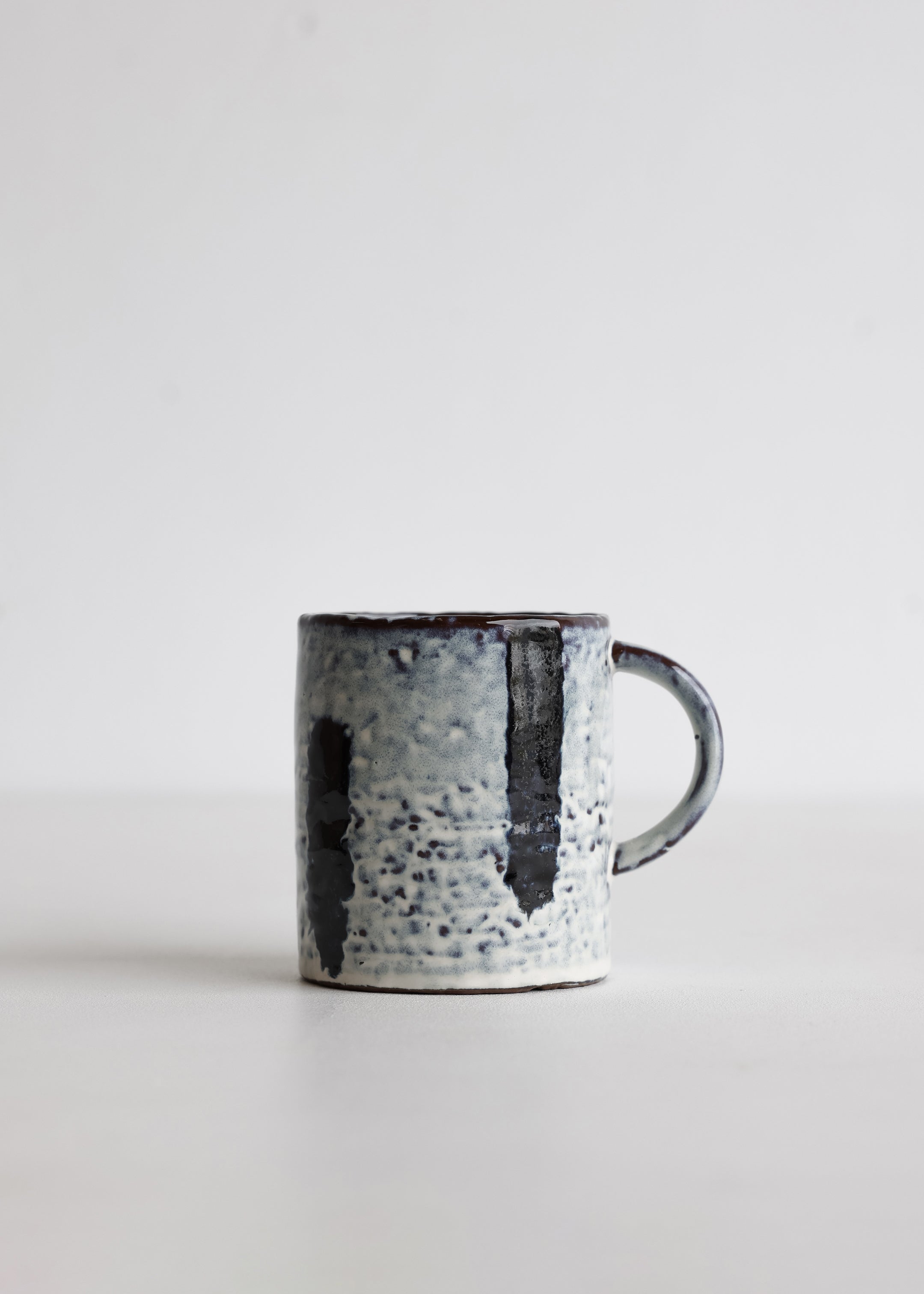 Stoneware Mug Stripes / White And Blue