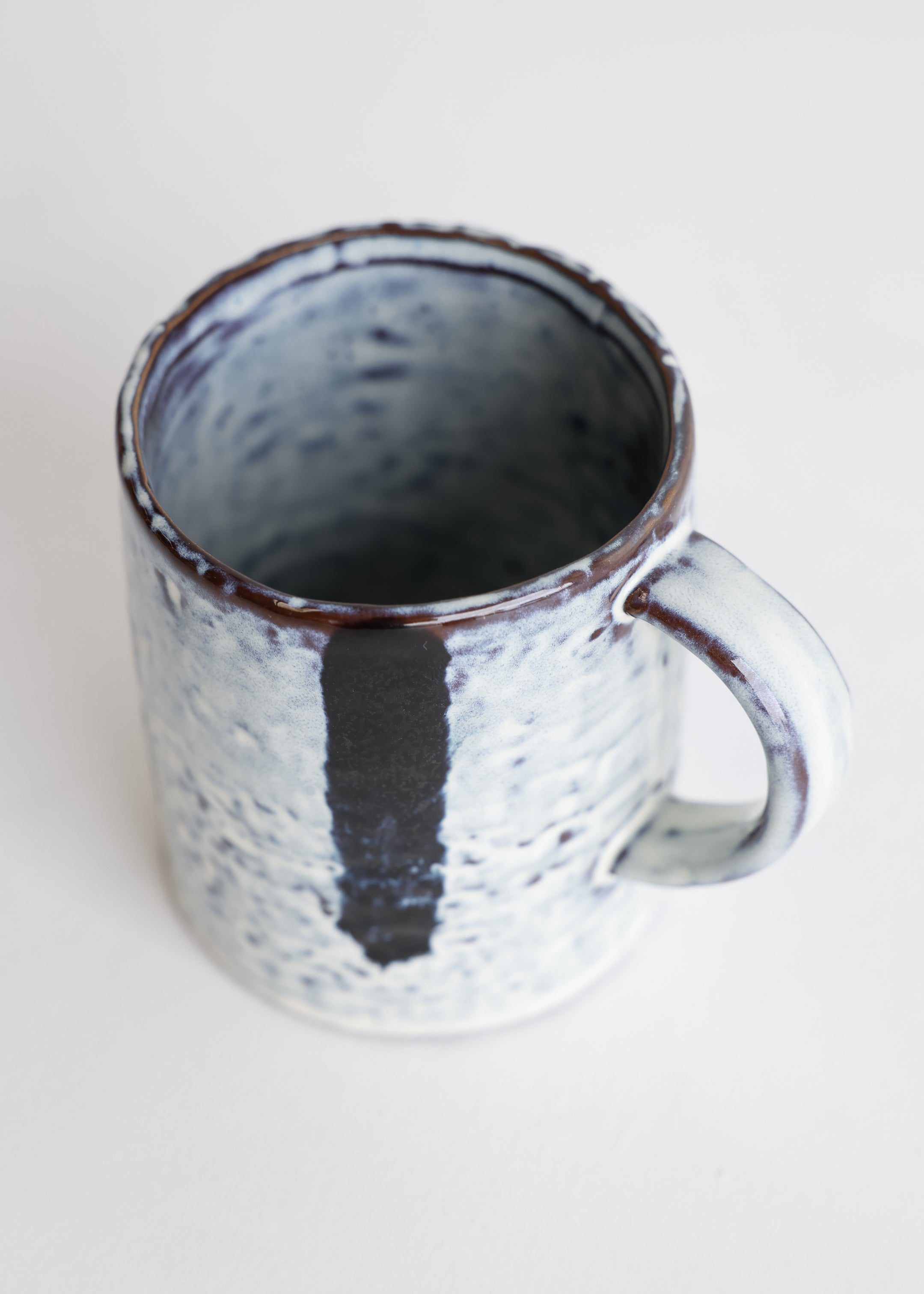 Stoneware Mug Stripes / White And Blue