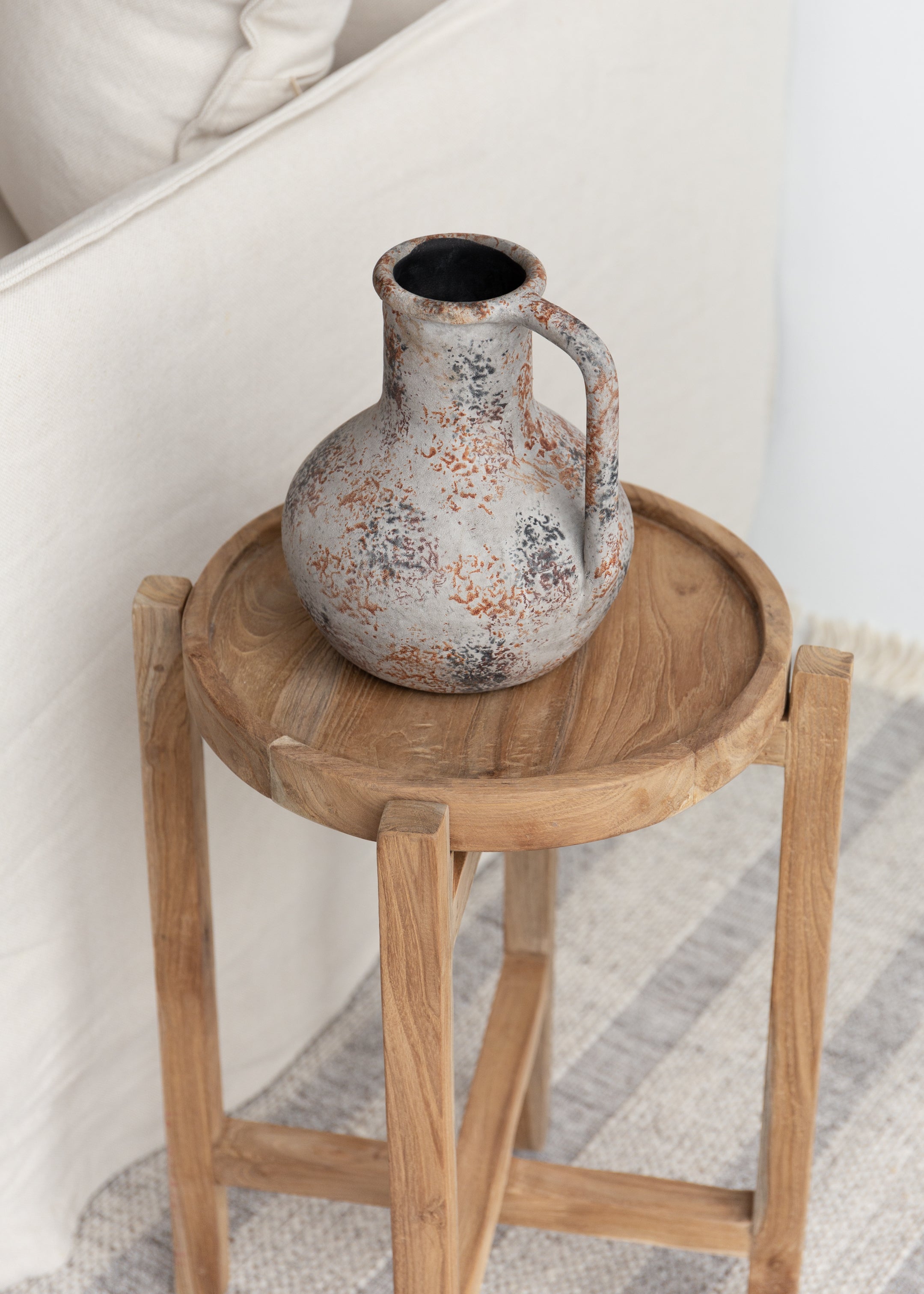 Terracotta vase with handles / Speckled Beige