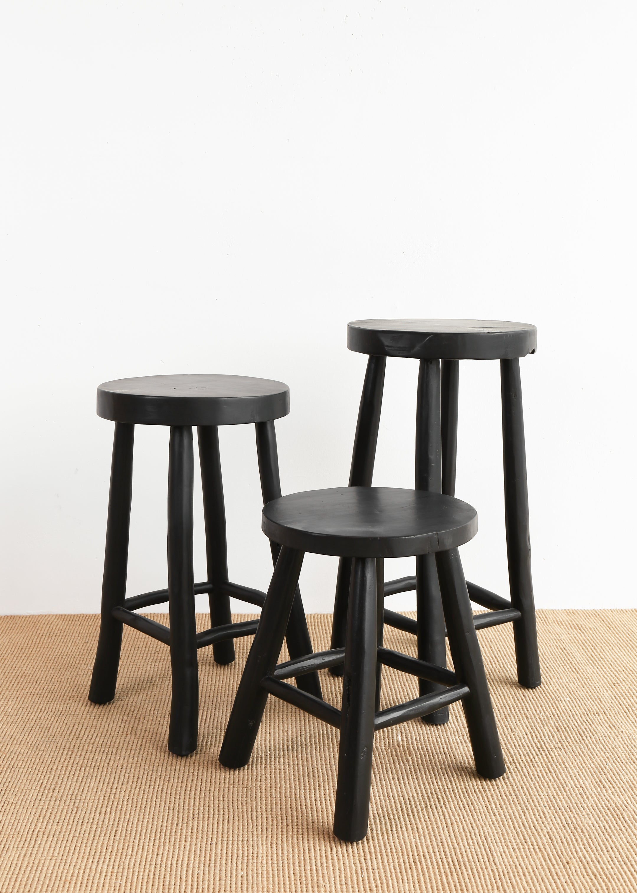 Katie Teak Stool / Large / Black