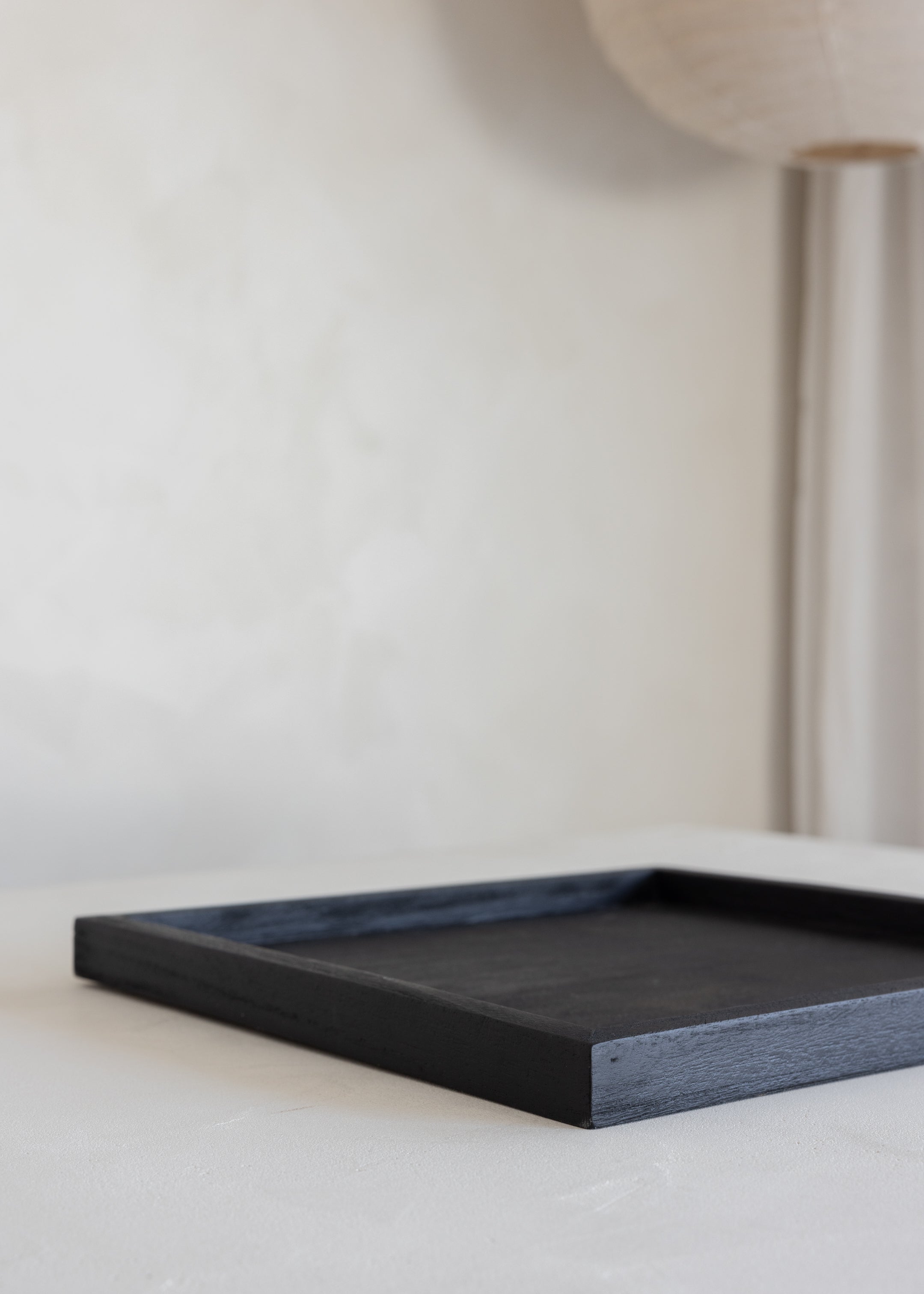 Black Square Wooden Tray