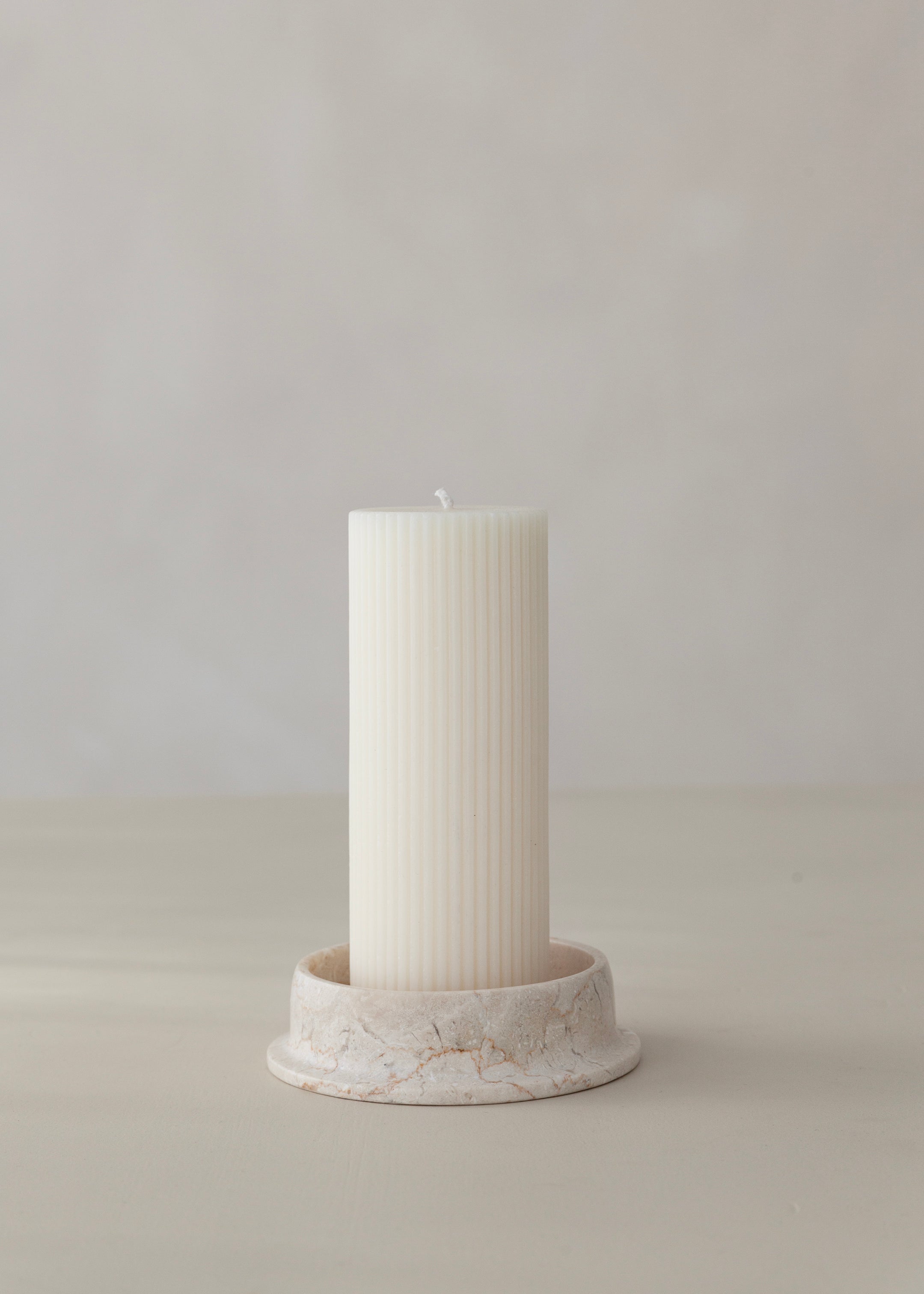 Aki Marble Candle Holder / Cream