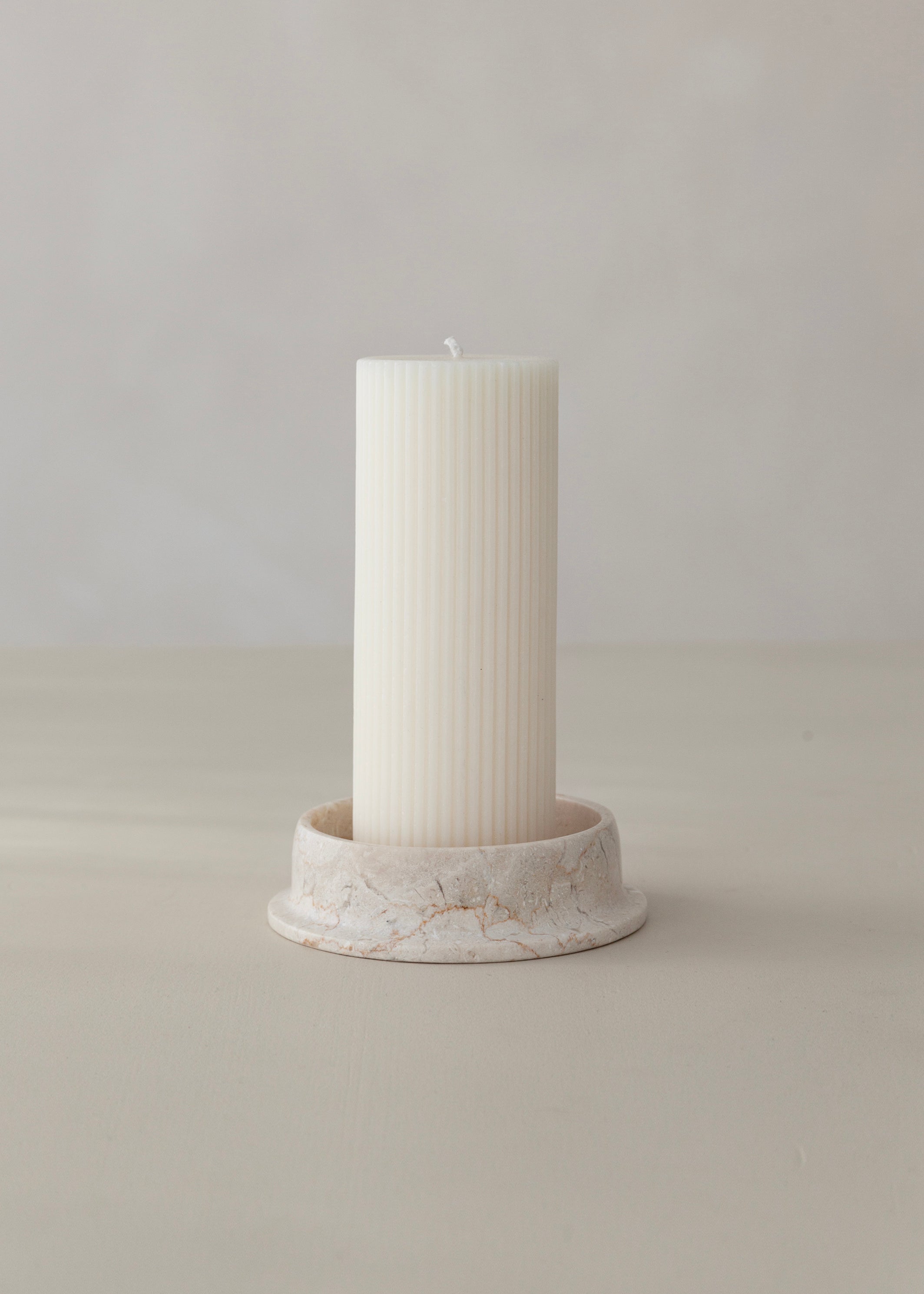 Aki Marble Candle Holder / Cream