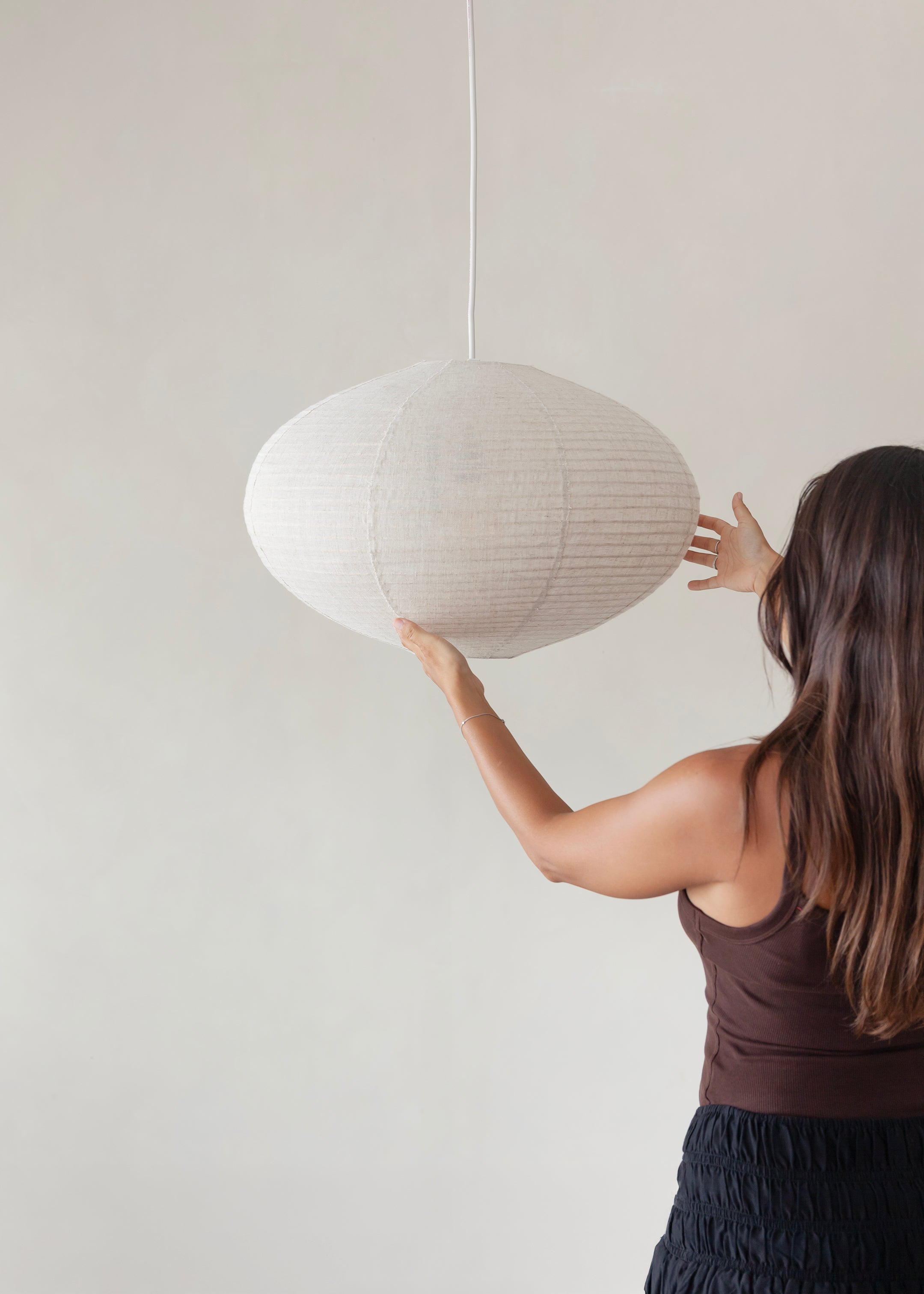 Celia Linen Lantern / Natural