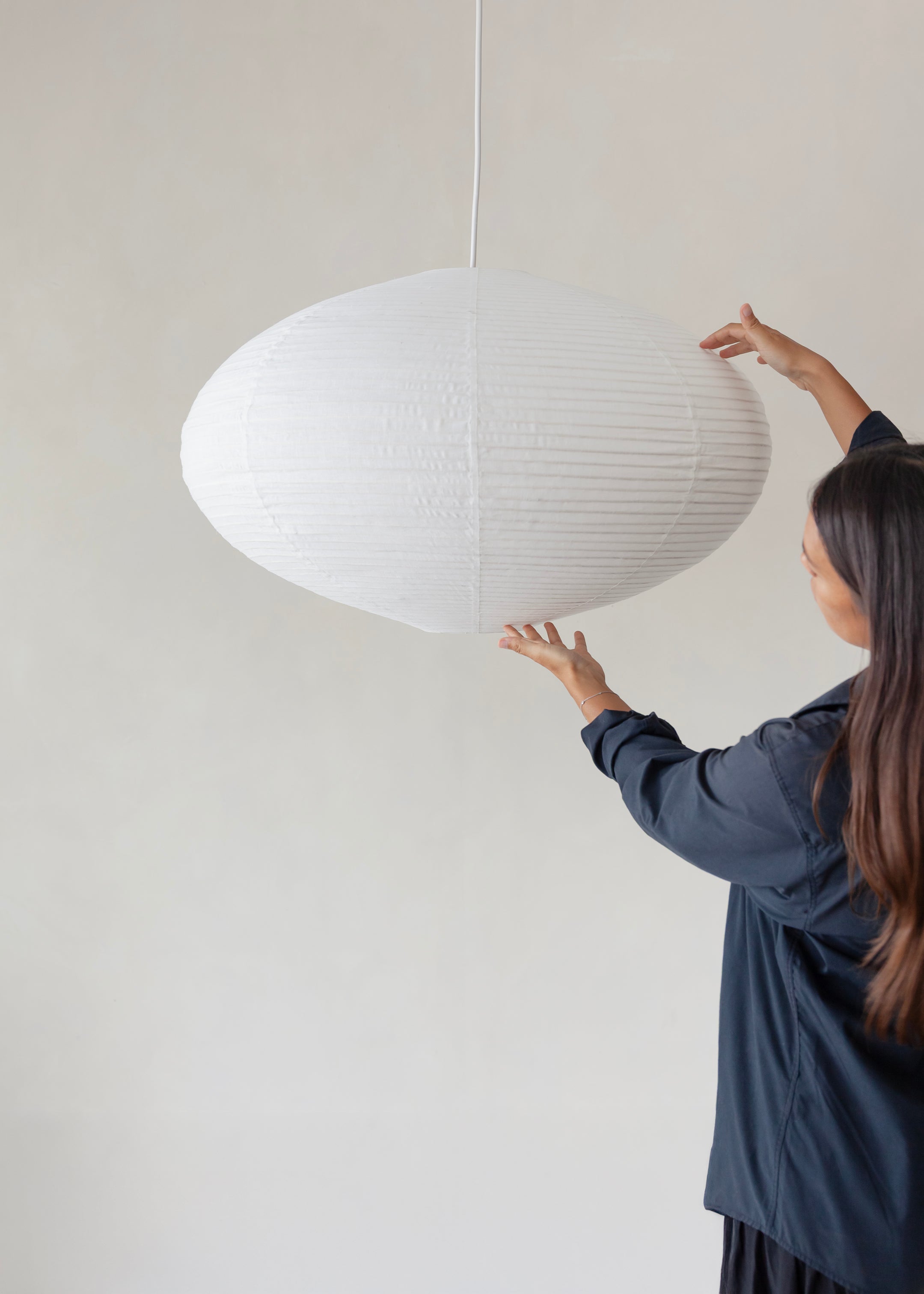 Celia Linen Lantern / Off White