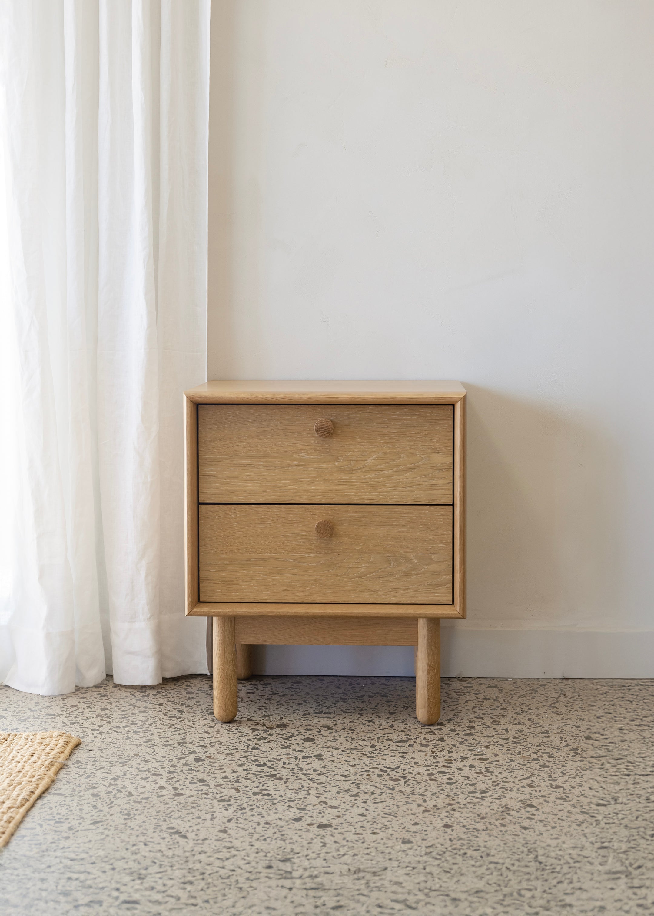 Copenhagen 2 Drawer Bedside Table / Oak
