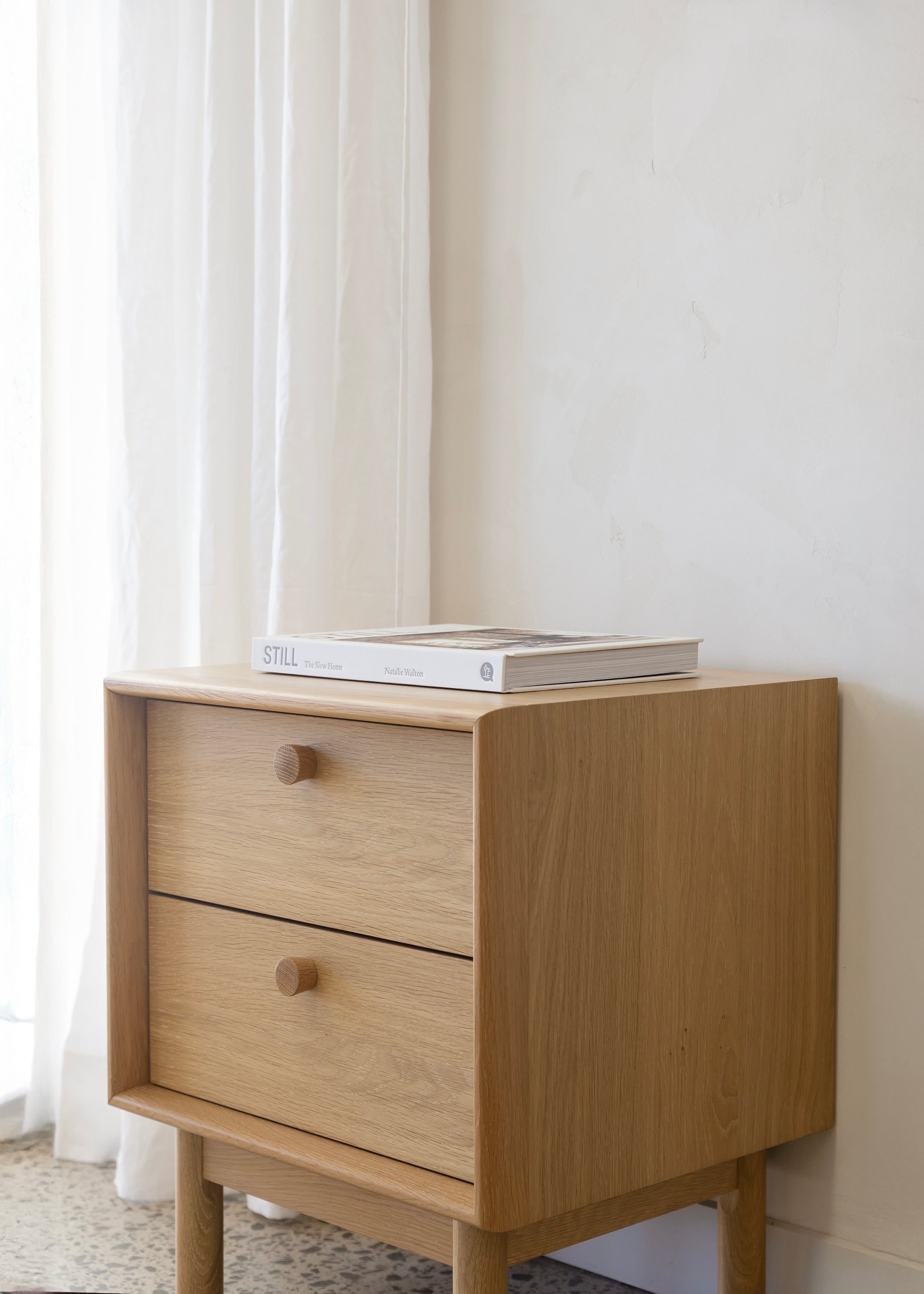 Copenhagen 2 Drawer Bedside Table / Oak