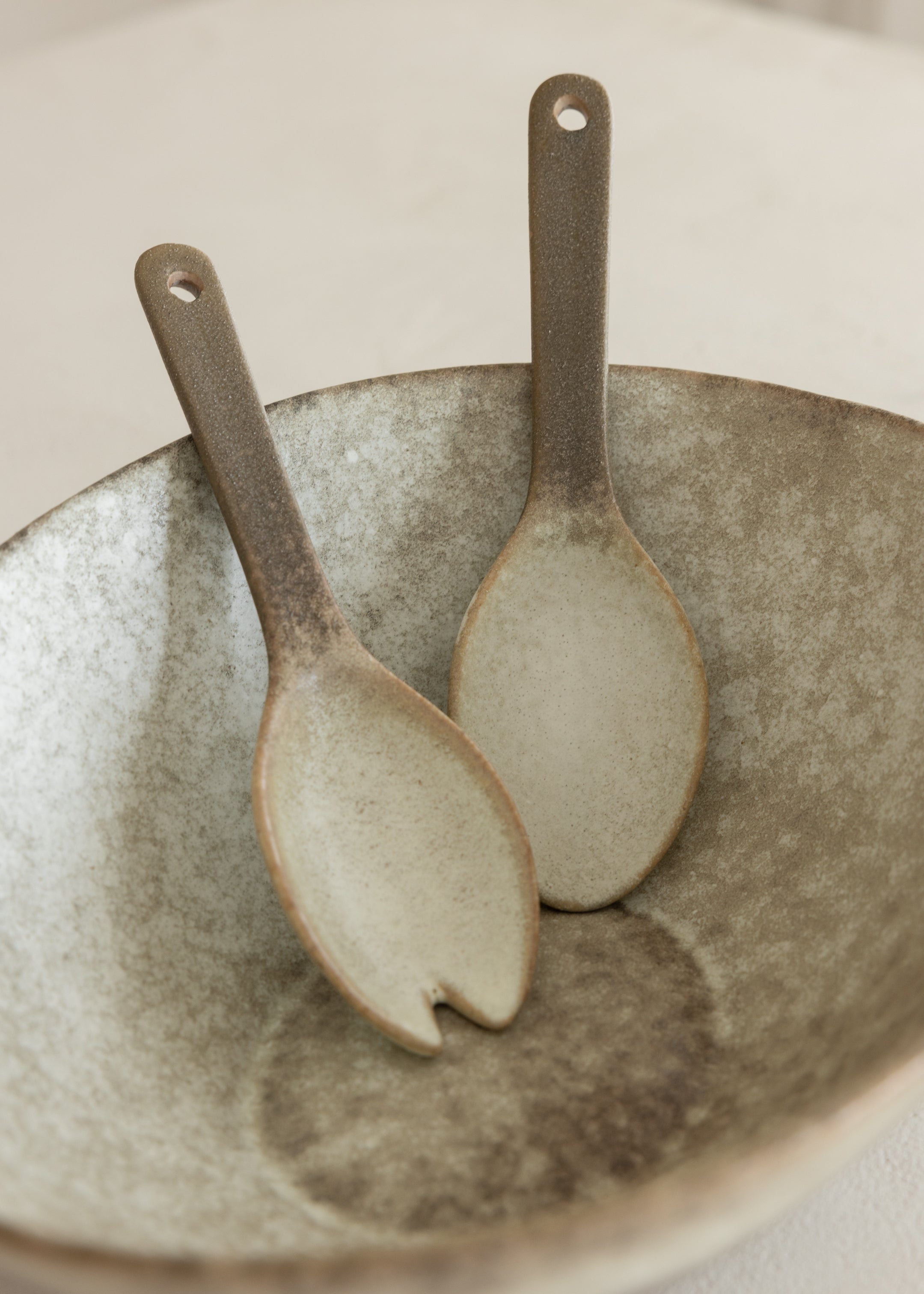 Dusk Stoneware Salad Servers